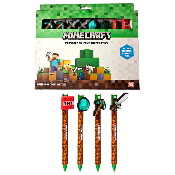 Minecraft set od 8 obojenih gumica za brisanje olovke fotografija proizvoda