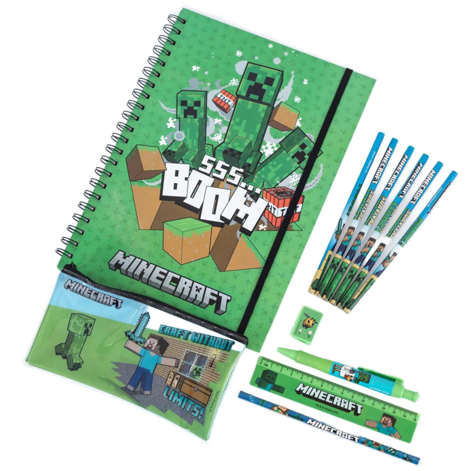 Minecraft 12-dijelni set uredskog materijala A4 Bumper fotografija proizvoda