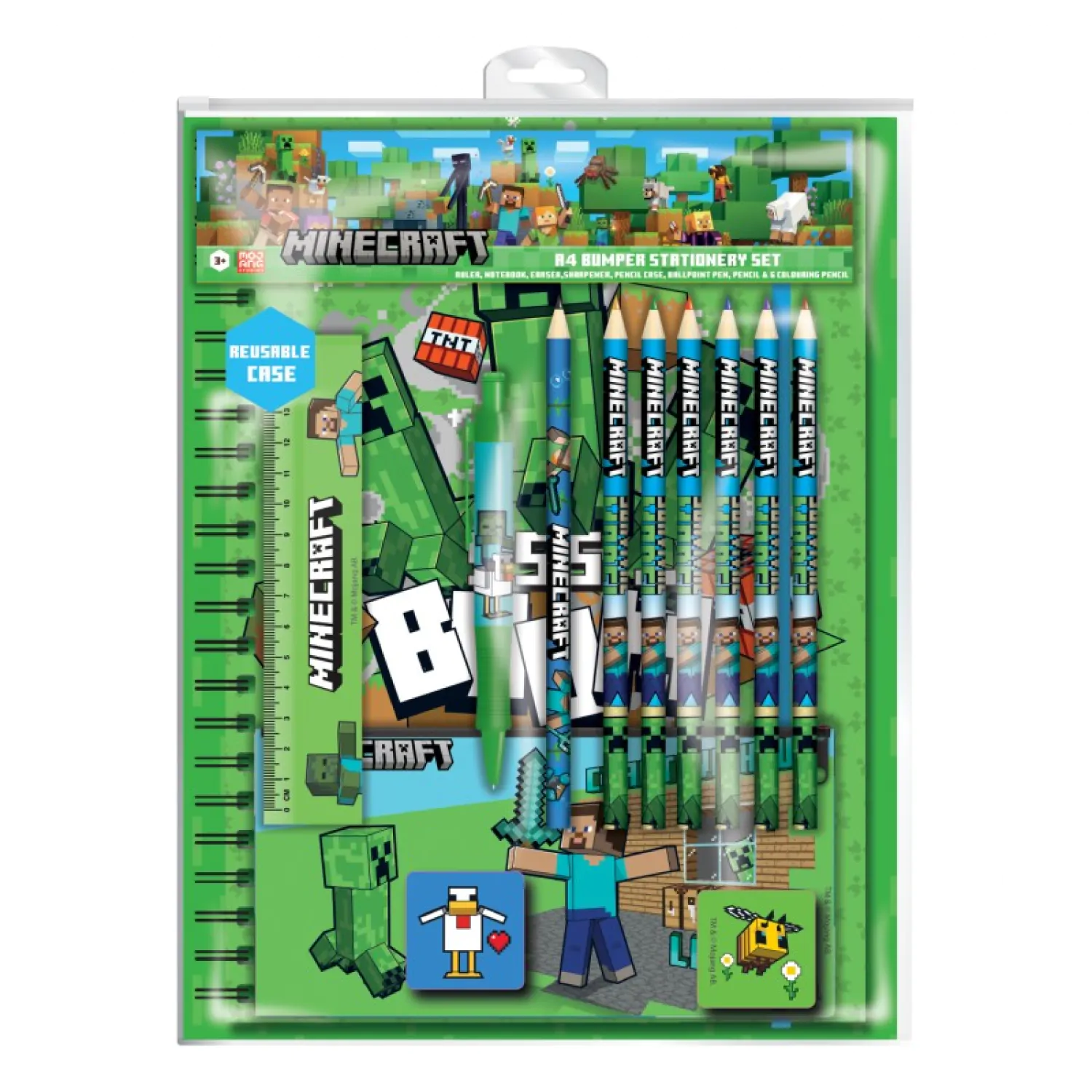 Minecraft 12-dijelni set uredskog materijala A4 Bumper fotografija proizvoda