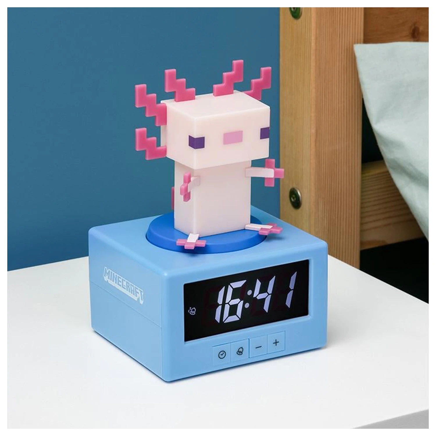 Minecraft Axolotl Icon Lampa Alarmni sat 12cm fotografija proizvoda