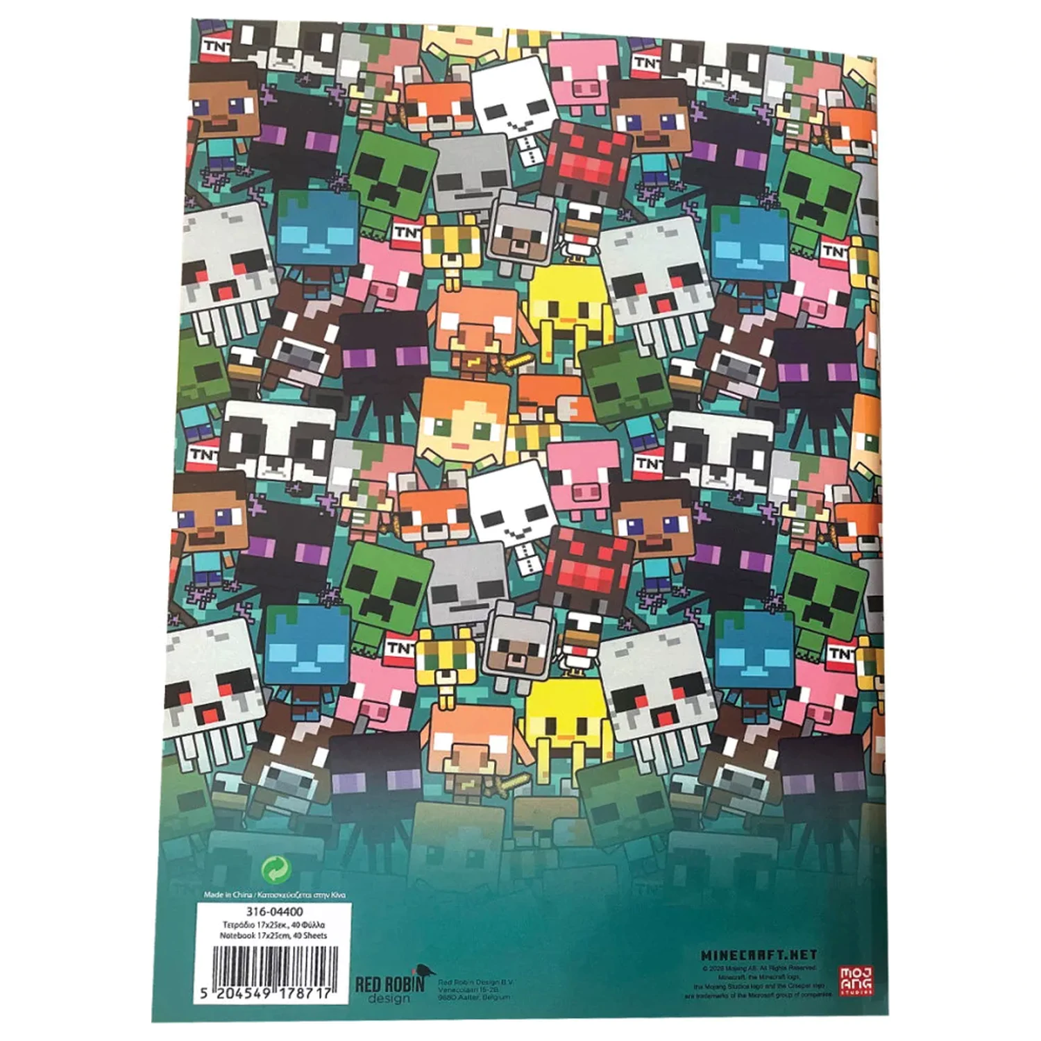 Minecraft Boom B/5 bilježnica s crtama, 40 listova fotografija proizvoda