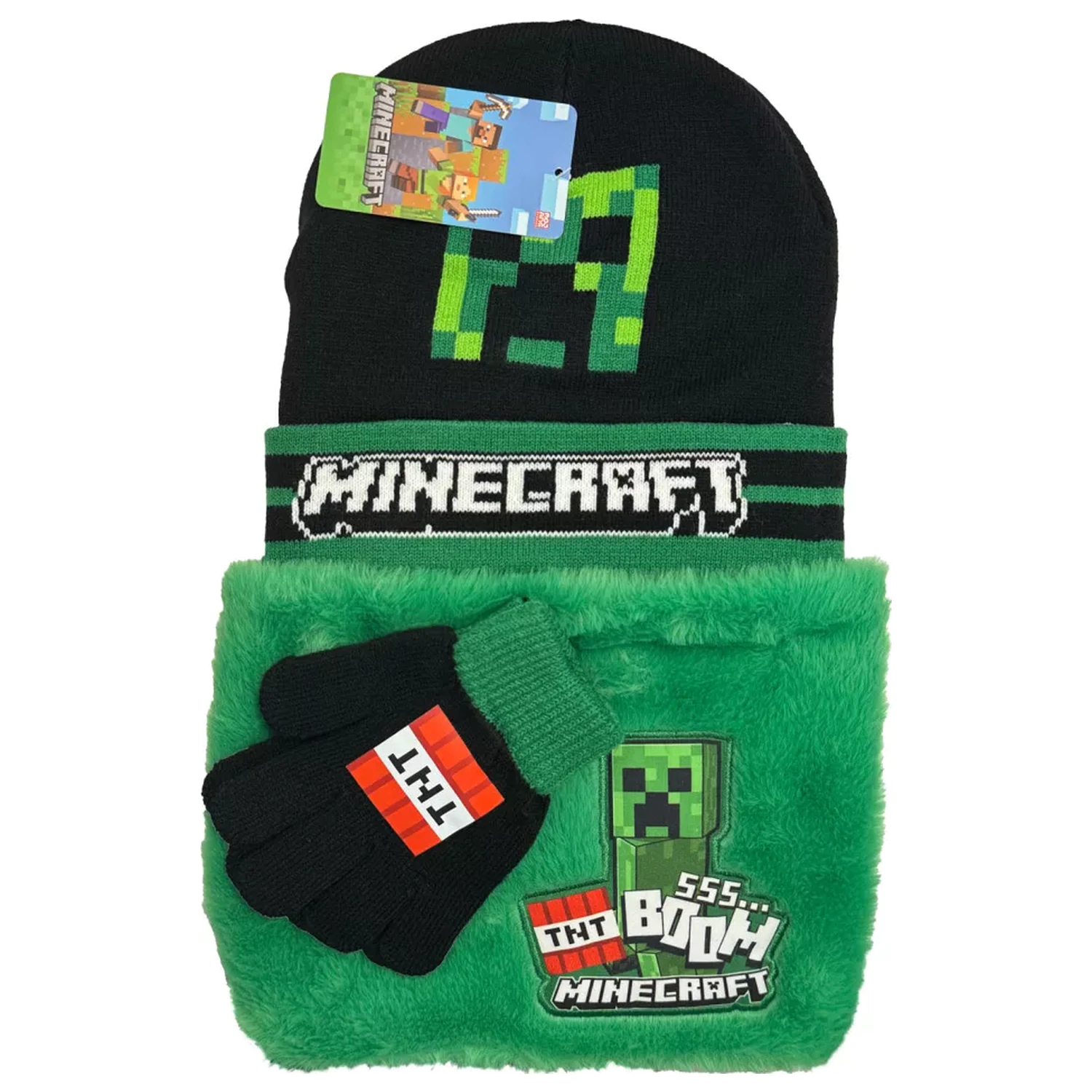 Minecraft Boom Deluxe dječji set kape, šala i rukavica fotografija proizvoda