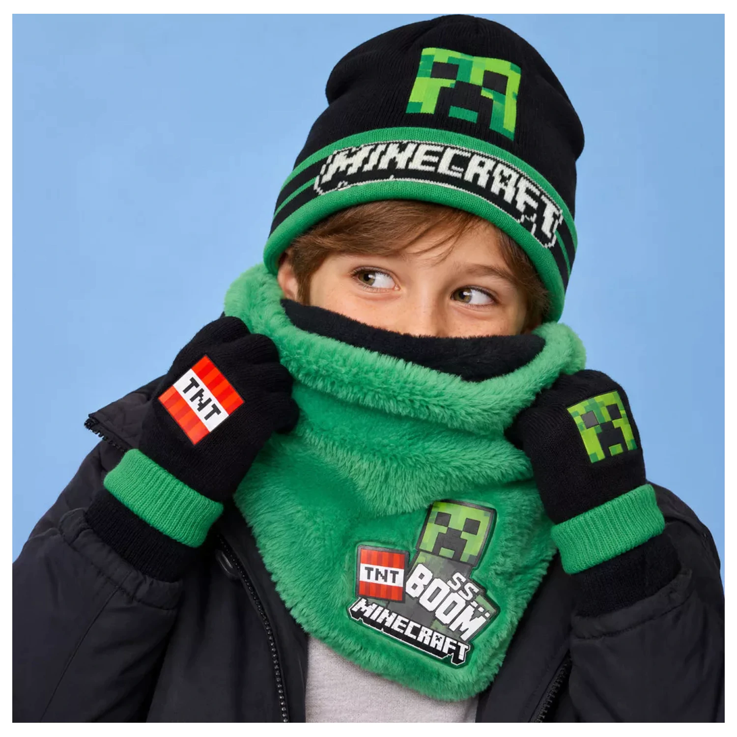 Minecraft Boom Deluxe dječji set kape, šala i rukavica fotografija proizvoda