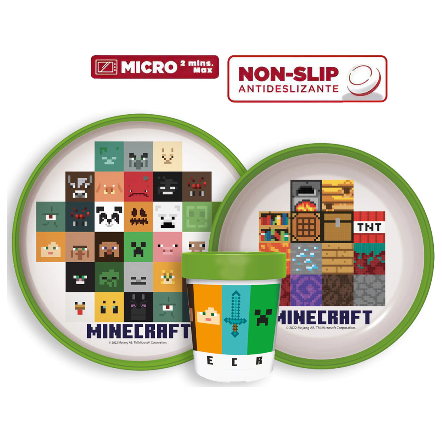 Minecraft Crafters protuklizni set za večeru, Micro Plastic Set fotografija proizvoda