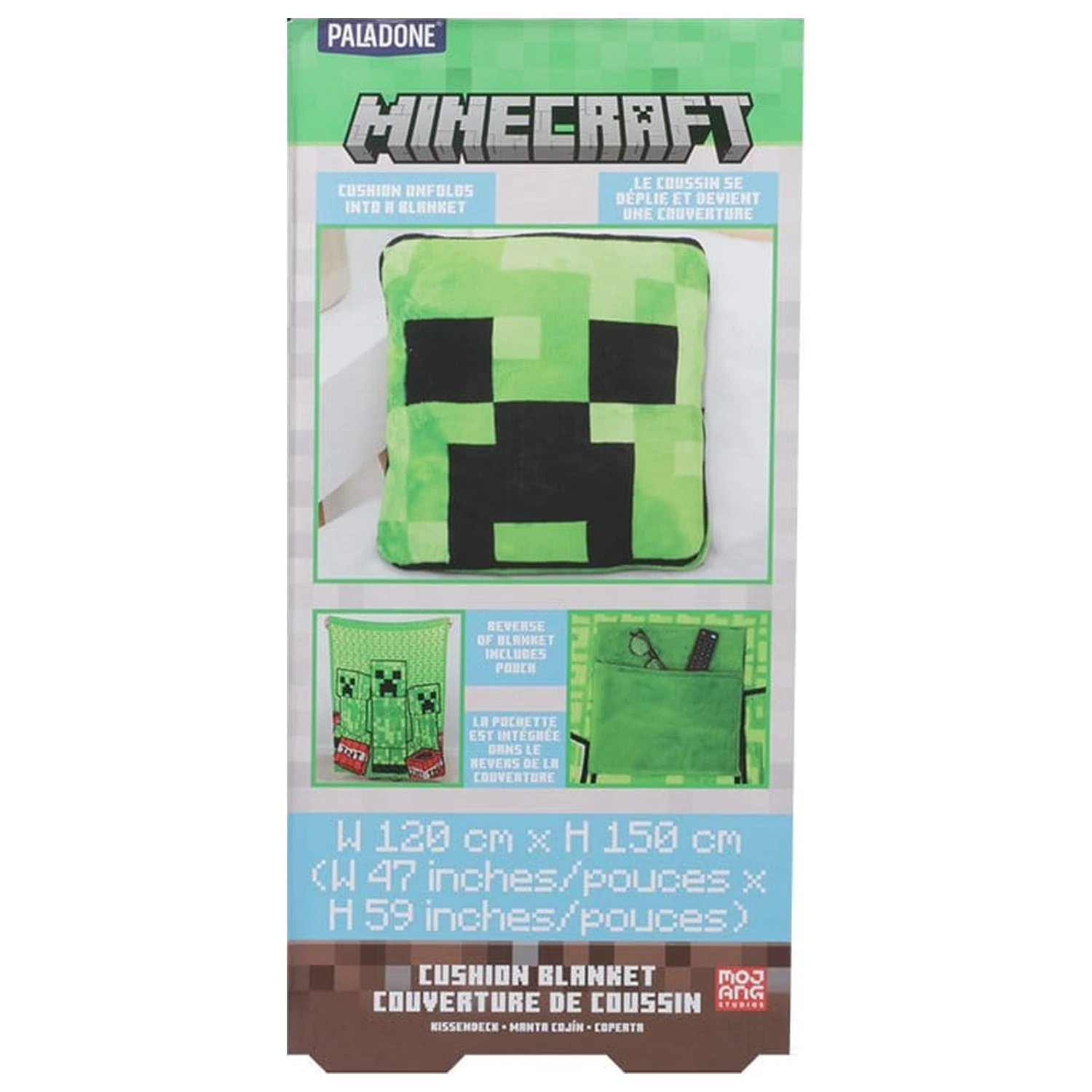 Minecraft Jastuk Deka Creeper 2-u-1 Sklopivo 150 cm fotografija proizvoda