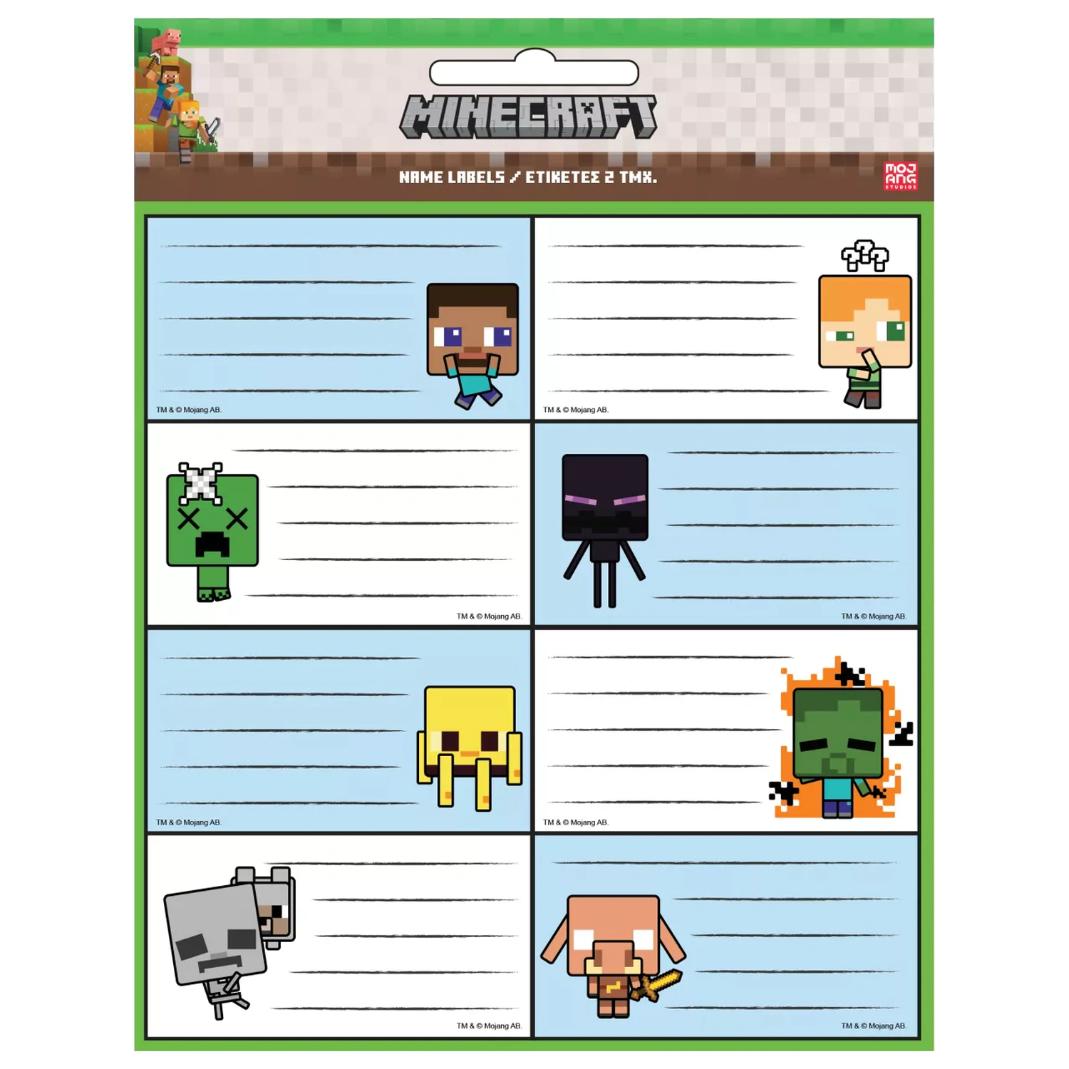 Minecraft Creepers Need Hugs Naljepnice za bilježnice - pakiranje od 16 fotografija proizvoda