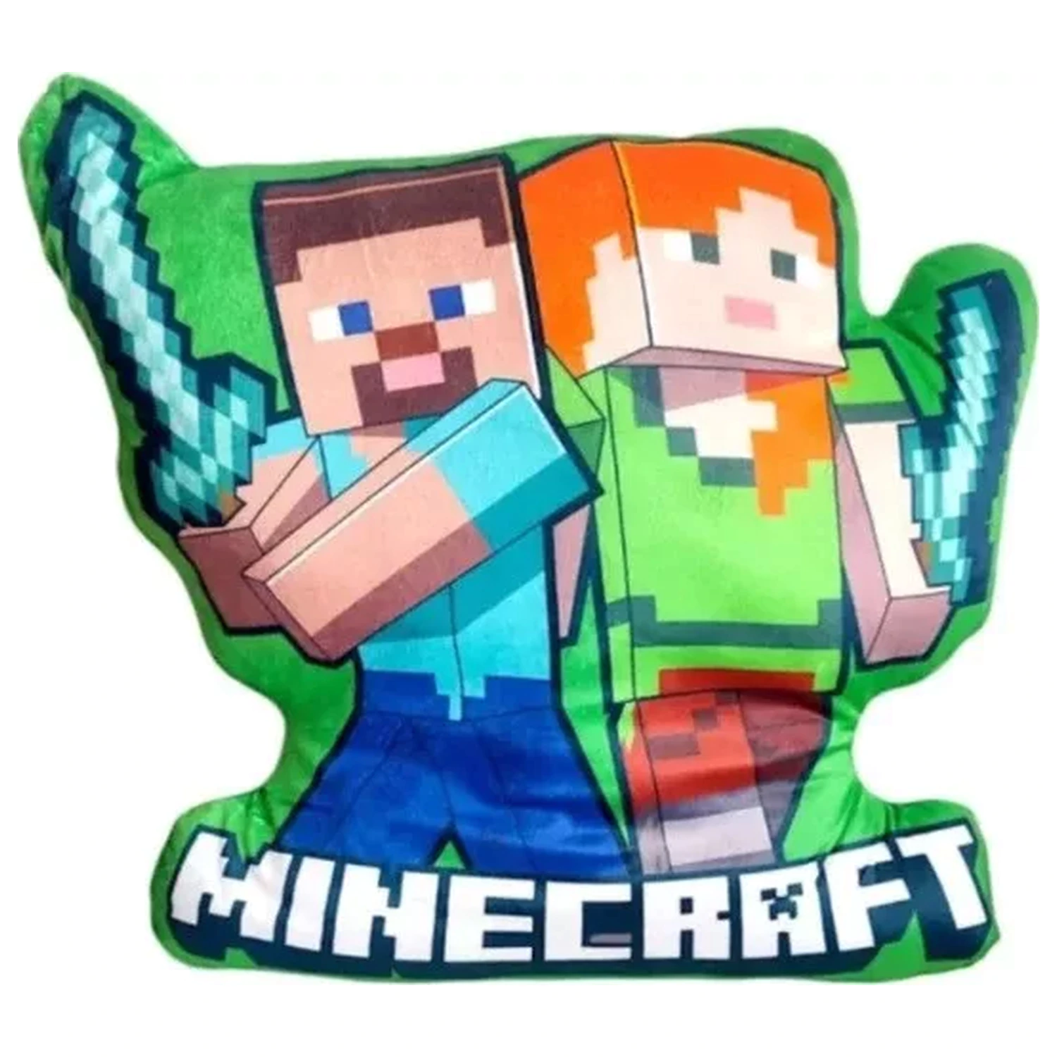 Minecraft Duo 3D oblikovani jastuk, ukrasni jastuk 40 cm fotografija proizvoda