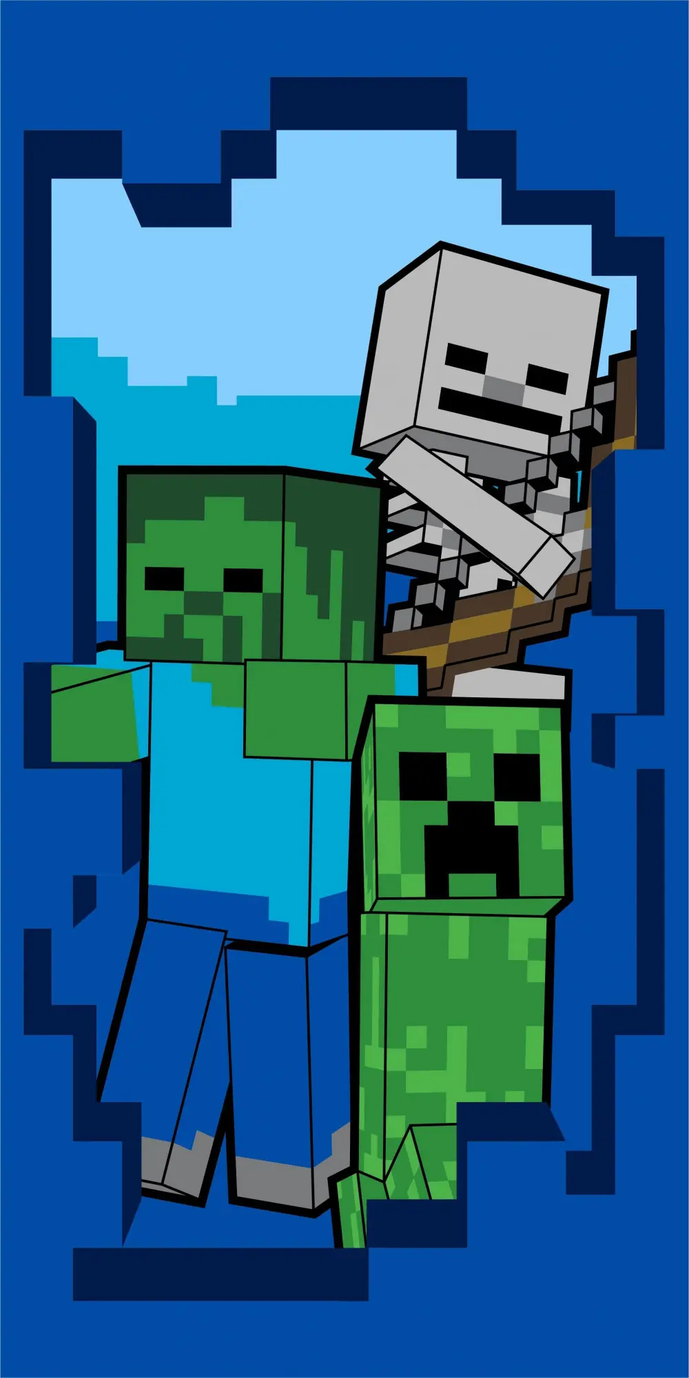 Minecraft ručnik za kupanje, ručnik za plažu Beware 70*140 cm fotografija proizvoda