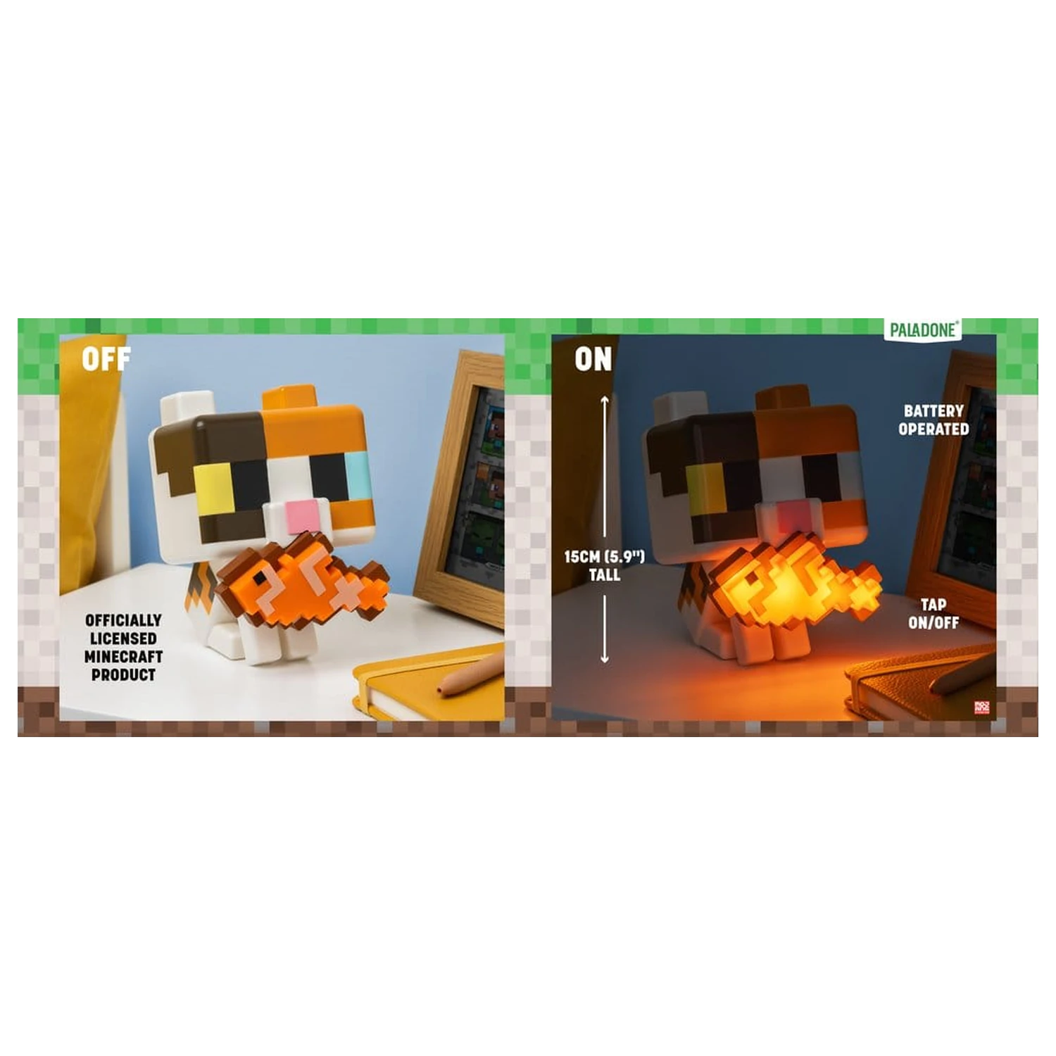 Minecraft GloBuddies Svjetleća Mačka 15 cm fotografija proizvoda