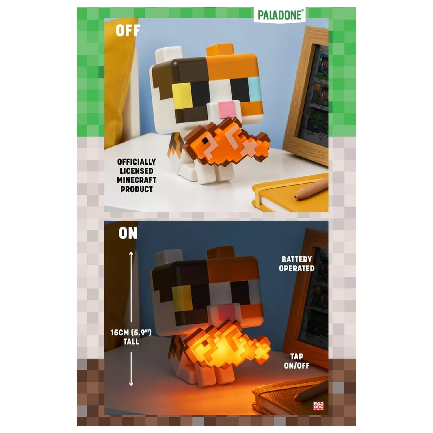 Minecraft GloBuddies Svjetleća Mačka 15 cm fotografija proizvoda