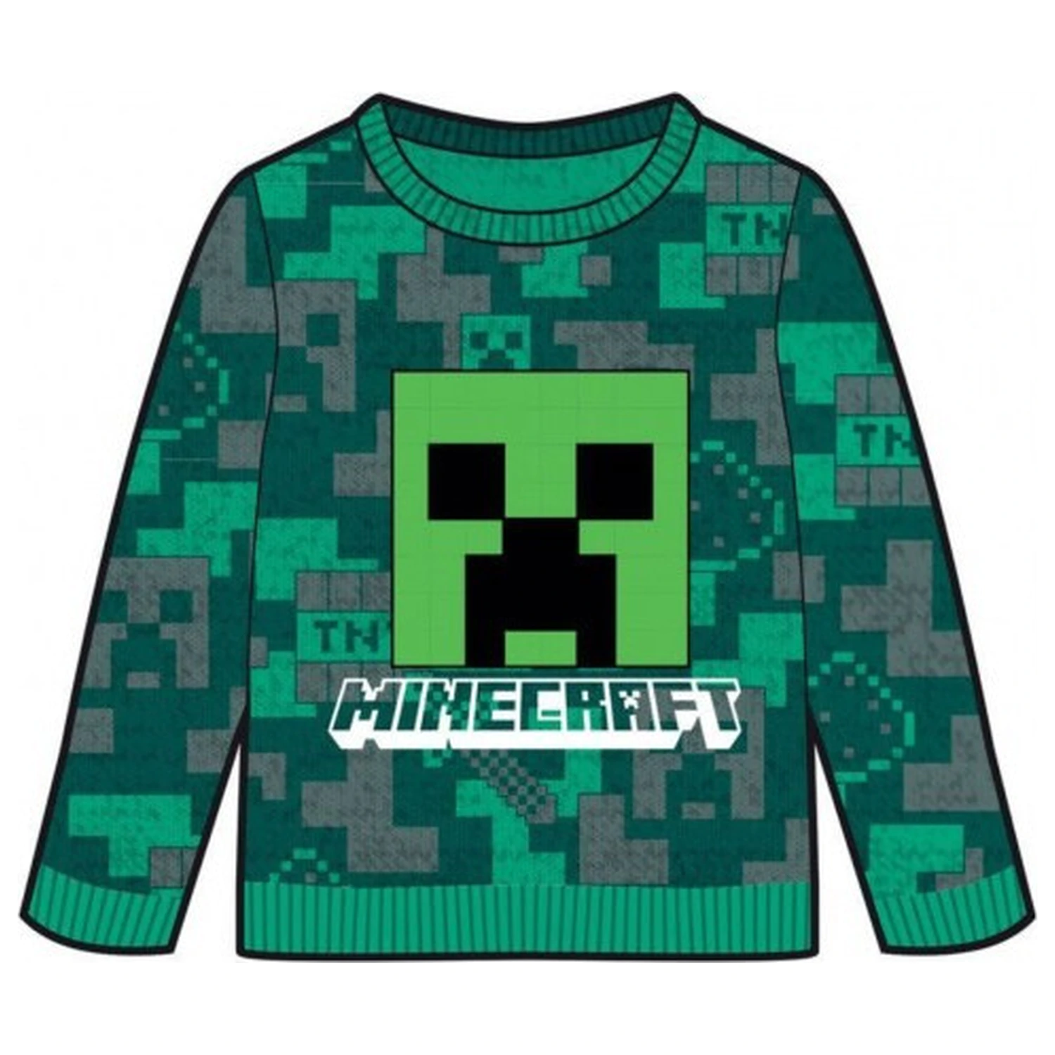 Minecraft Zeleni dječji pleteni džemper fotografija proizvoda