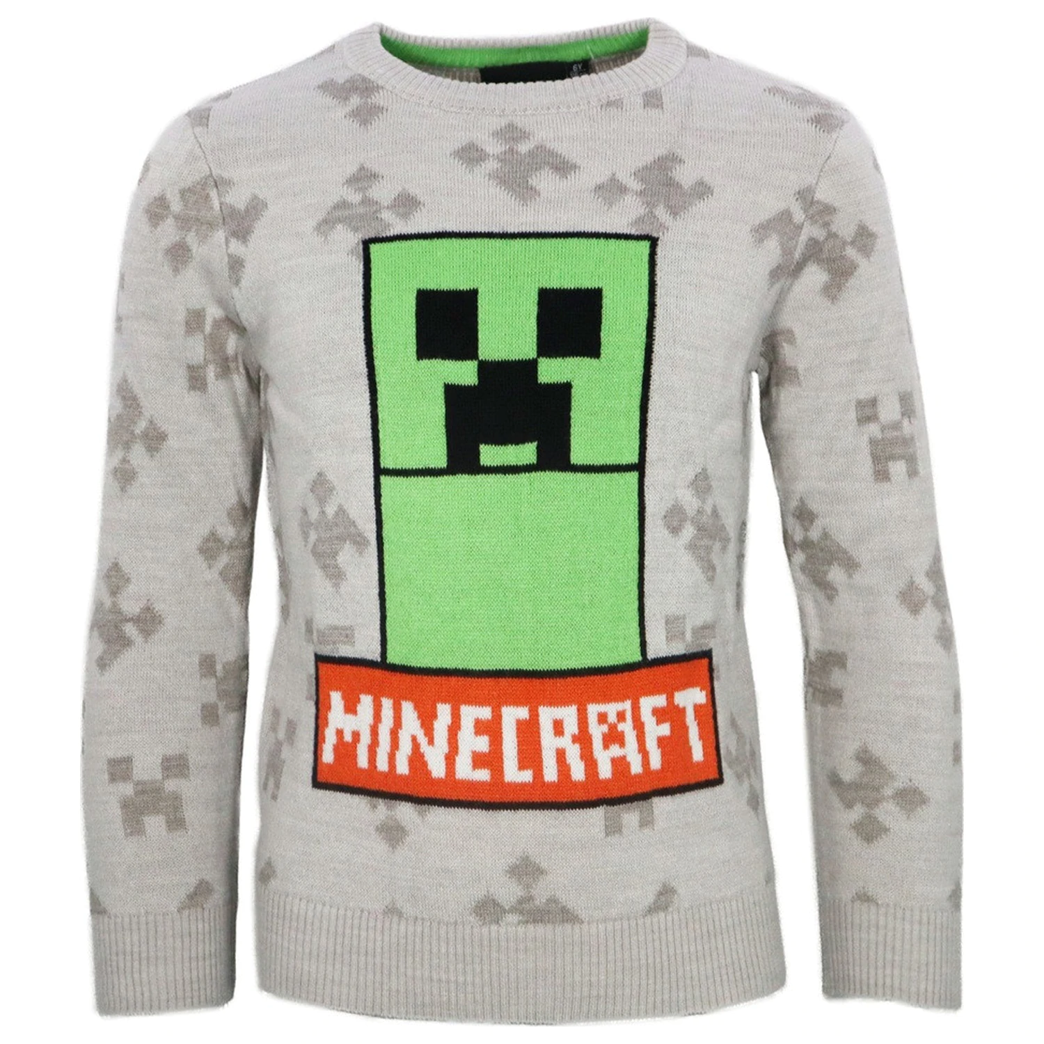 Minecraft Grey Kids' pleteni džemper fotografija proizvoda