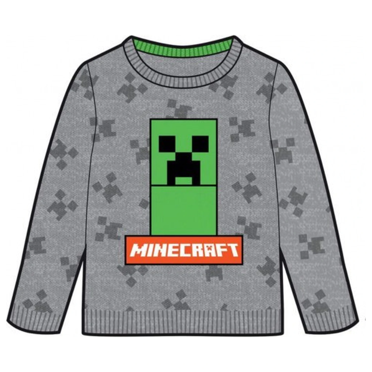 Minecraft Grey Kids' pleteni džemper fotografija proizvoda