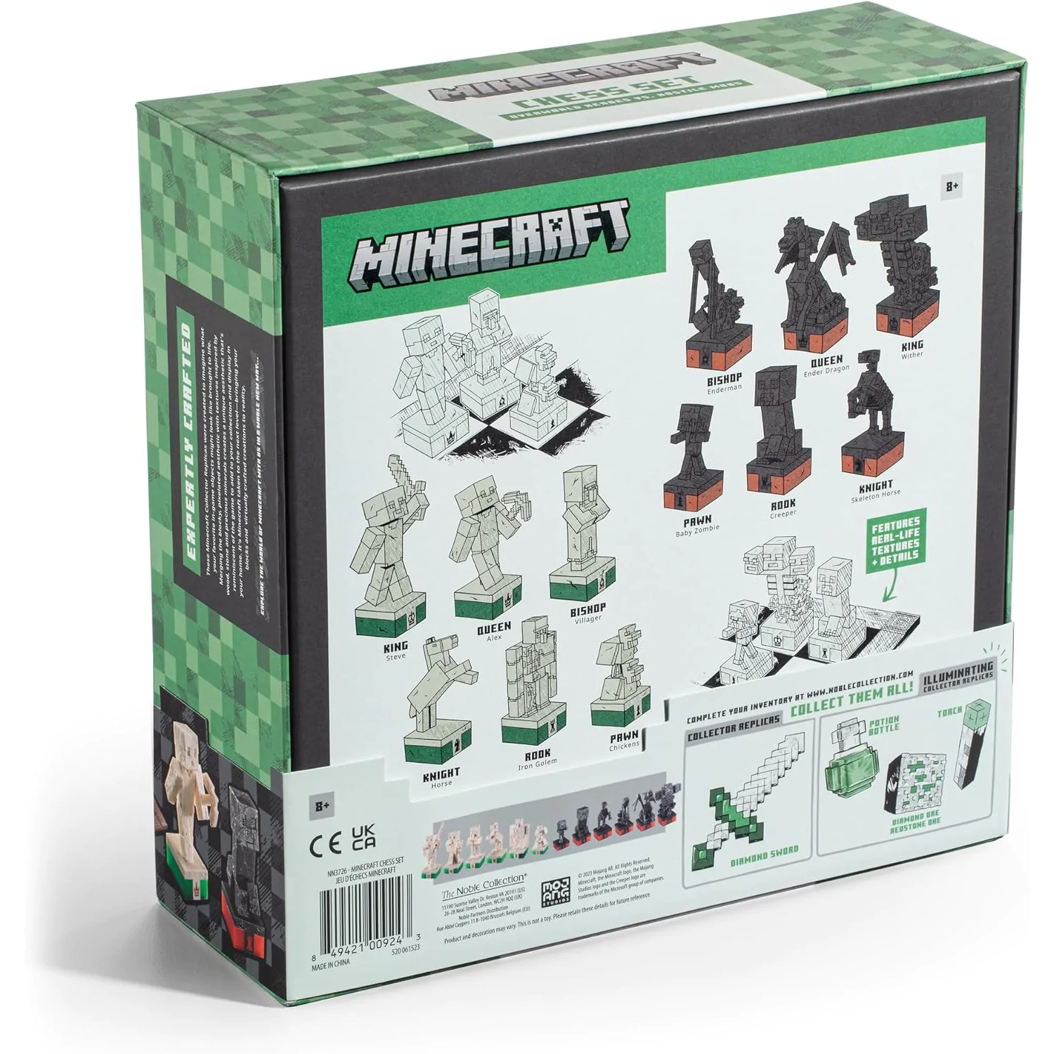 Minecraft šahovski set Overworld Heroes protiv Hostile Mobs fotografija proizvoda