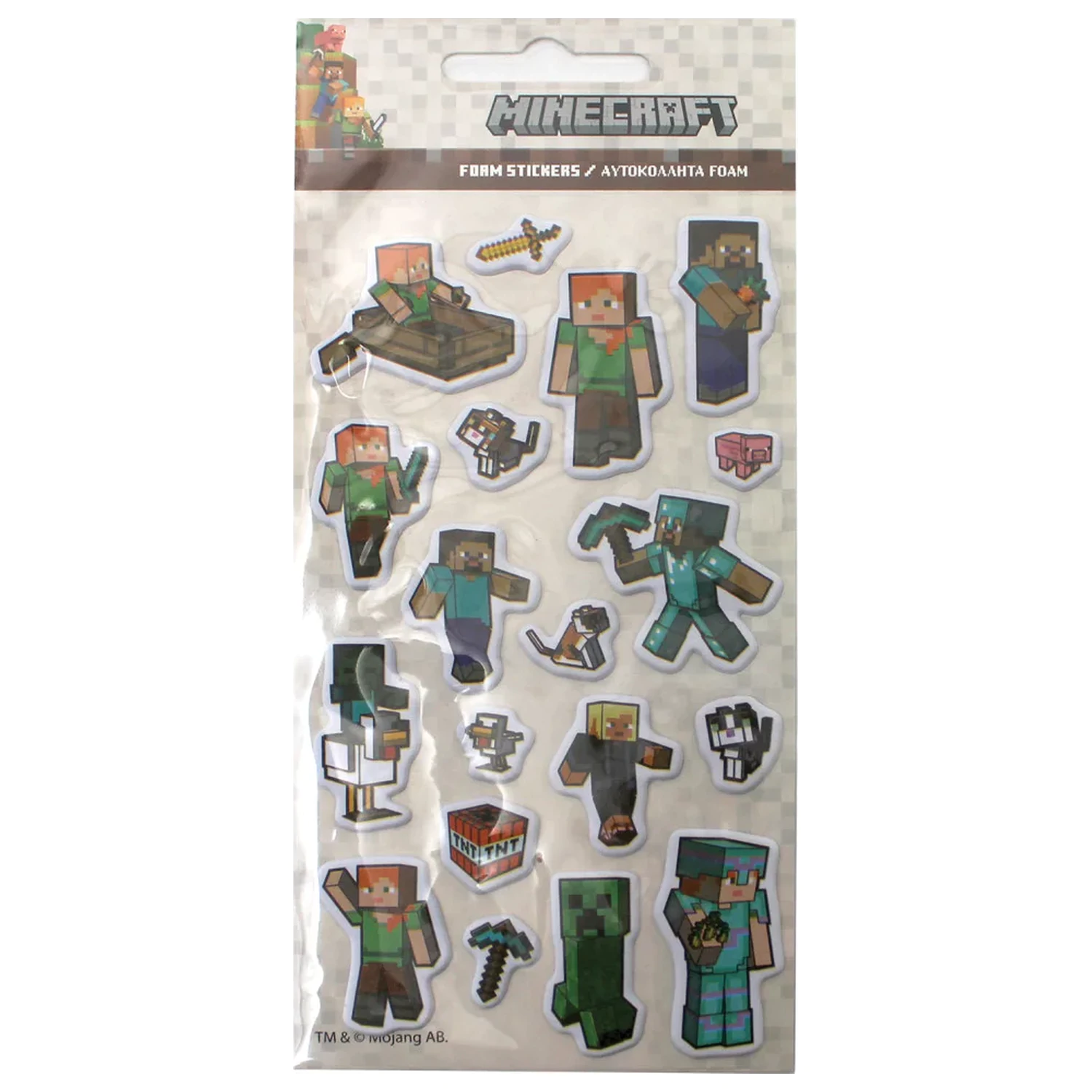 Minecraft Pixel Pals Puffy Spužva Naljepnice Set fotografija proizvoda