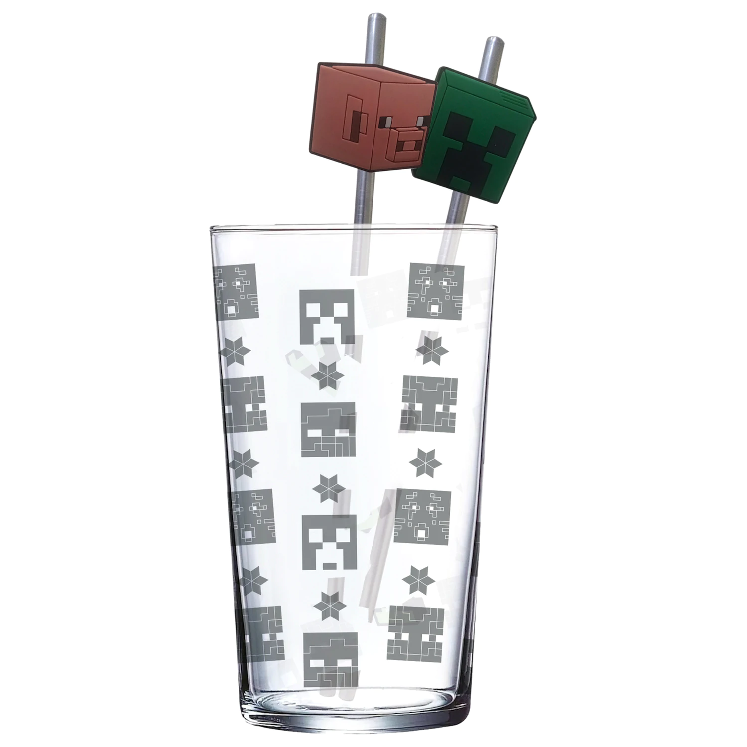 Minecraft staklena čaša sa slamkama fotografija proizvoda