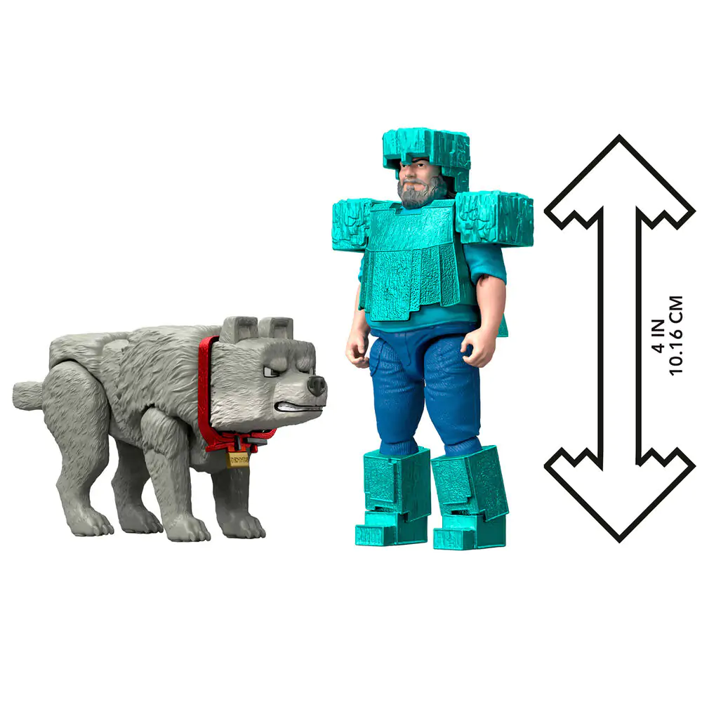 Minecraft The Movie Steve & Wolf set 2 figure - set 2 figure fotografija proizvoda