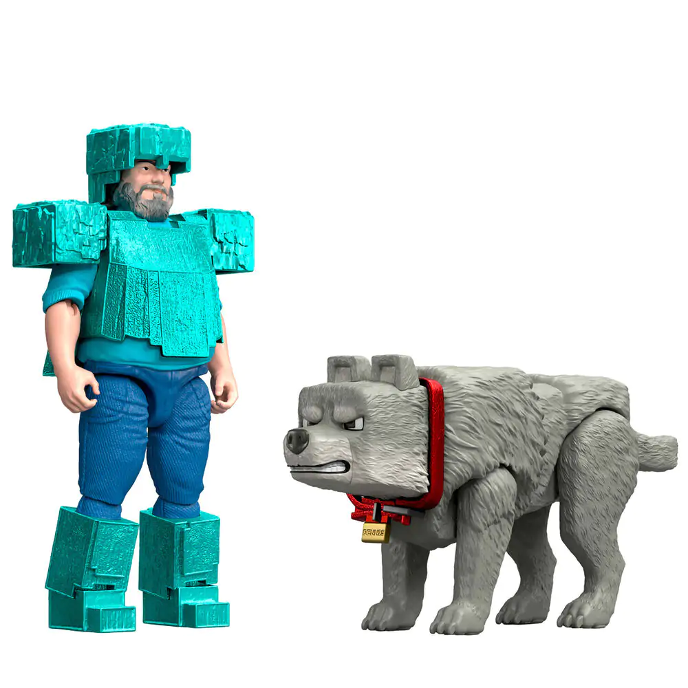 Minecraft The Movie Steve & Wolf set 2 figure - set 2 figure fotografija proizvoda