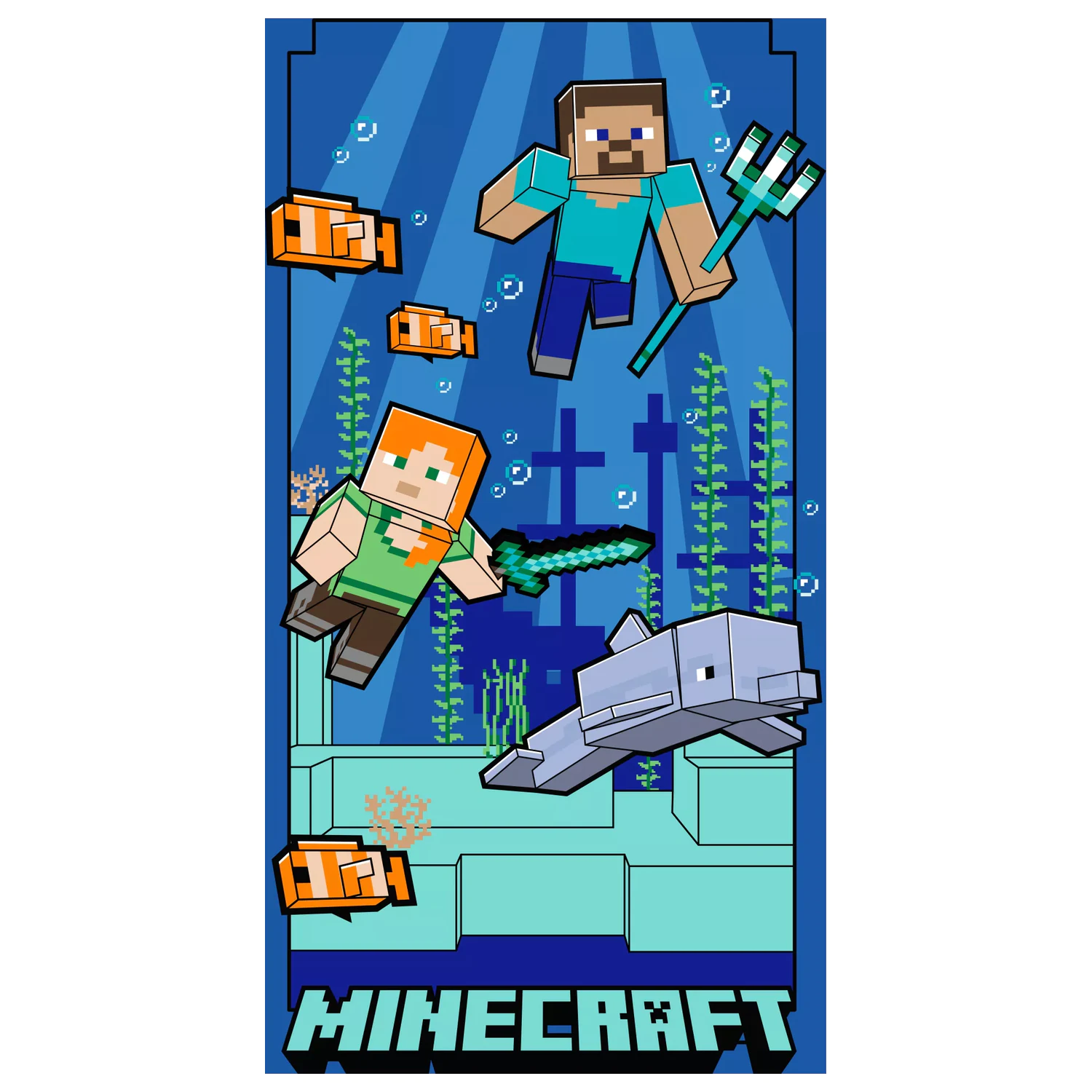Minecraft Underwater ručnik 70x140 cm fotografija proizvoda
