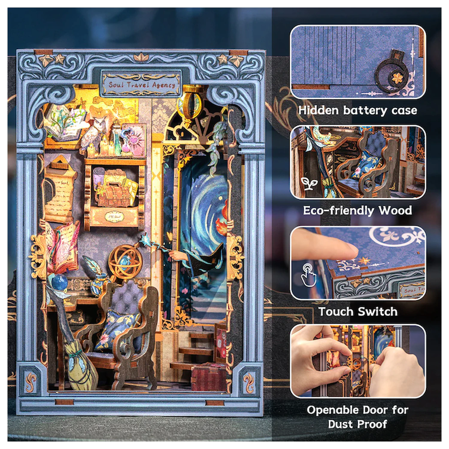 MINIJATURNA KUĆA DIY Soul Travel Agency 97 komada + LED Svjetlosni set za izgradnju fotografija proizvoda