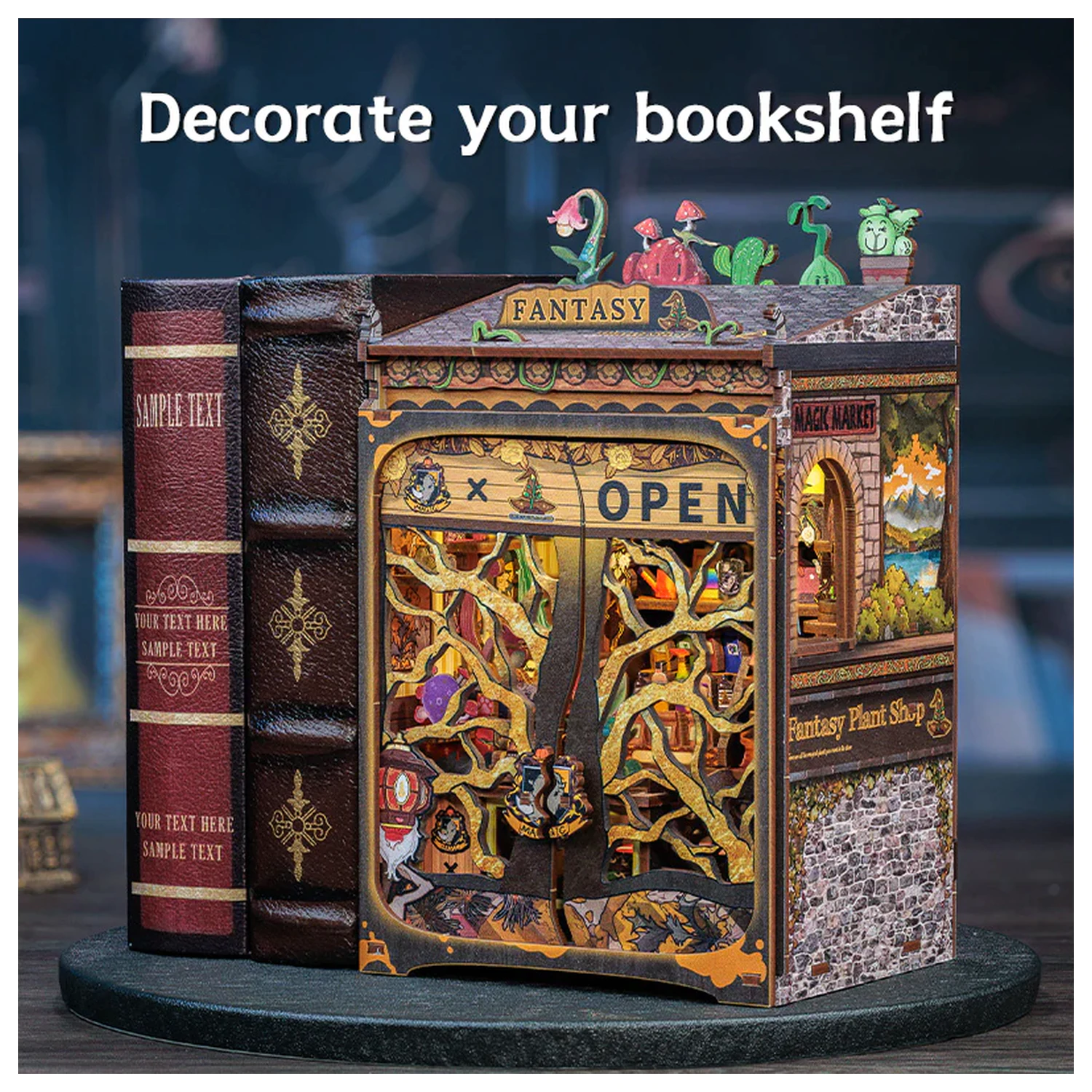 MINIJATURNA KUĆICA DIY Fantasy Plant Shop 146 kom + LED Svjetlosni set za izgradnju fotografija proizvoda