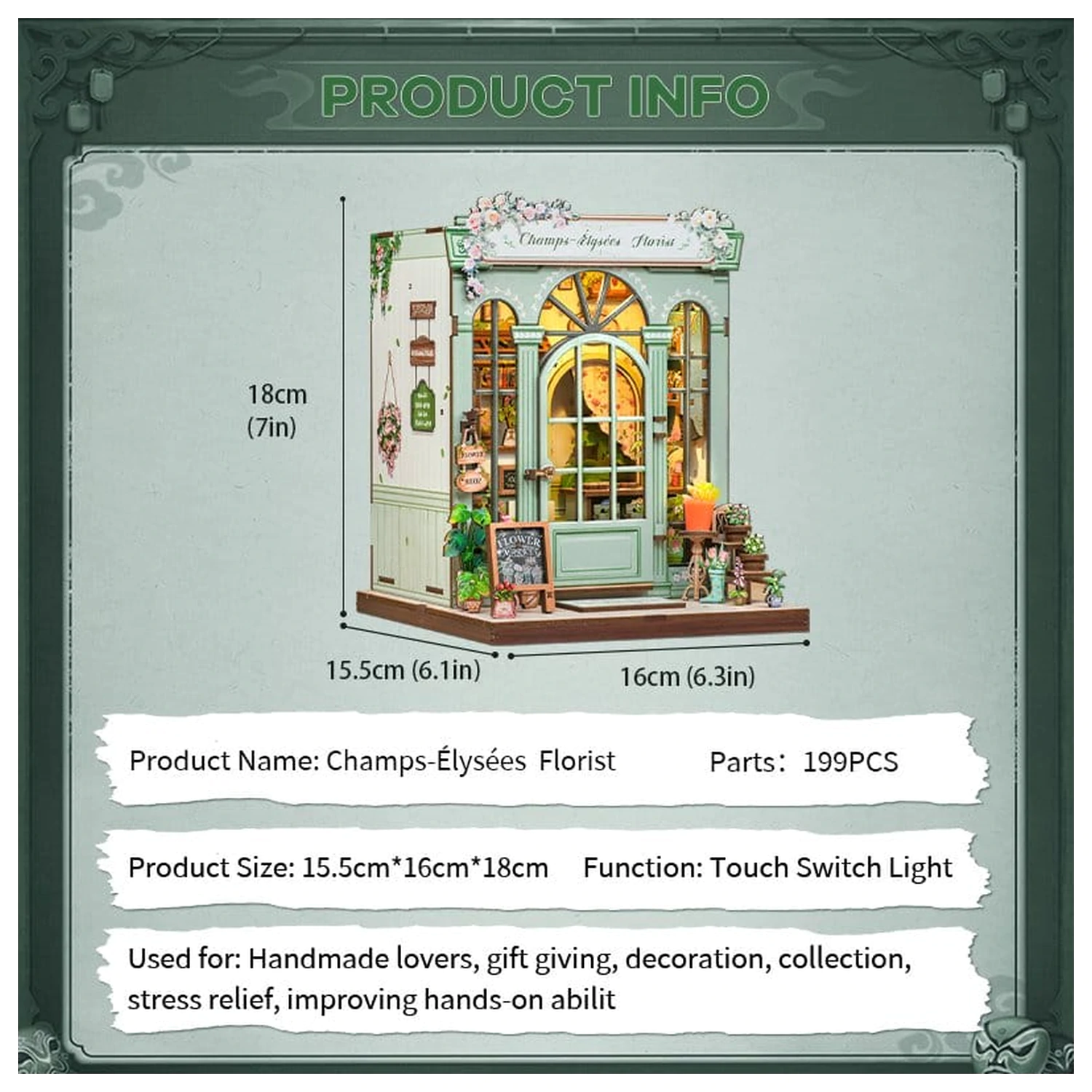 Komplet modela minijaturne kućice Champs-Élysées Florist 18 x 16 cm fotografija proizvoda