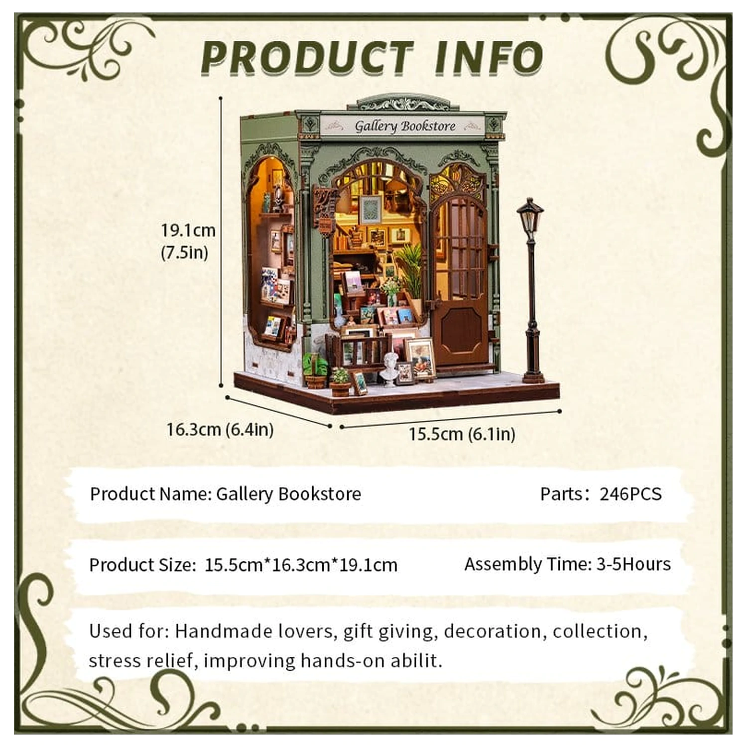 Model minijaturne kućice Kit Gallery Bookstore 20 x 16 cm fotografija proizvoda