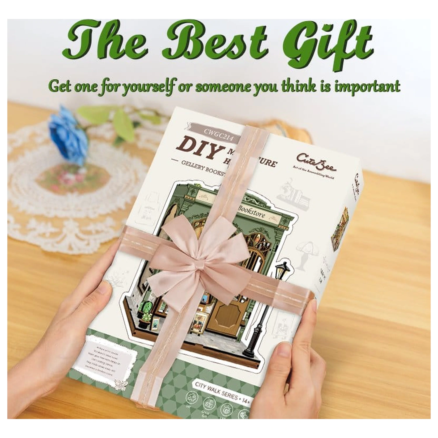 Model minijaturne kućice Kit Gallery Bookstore 20 x 16 cm fotografija proizvoda