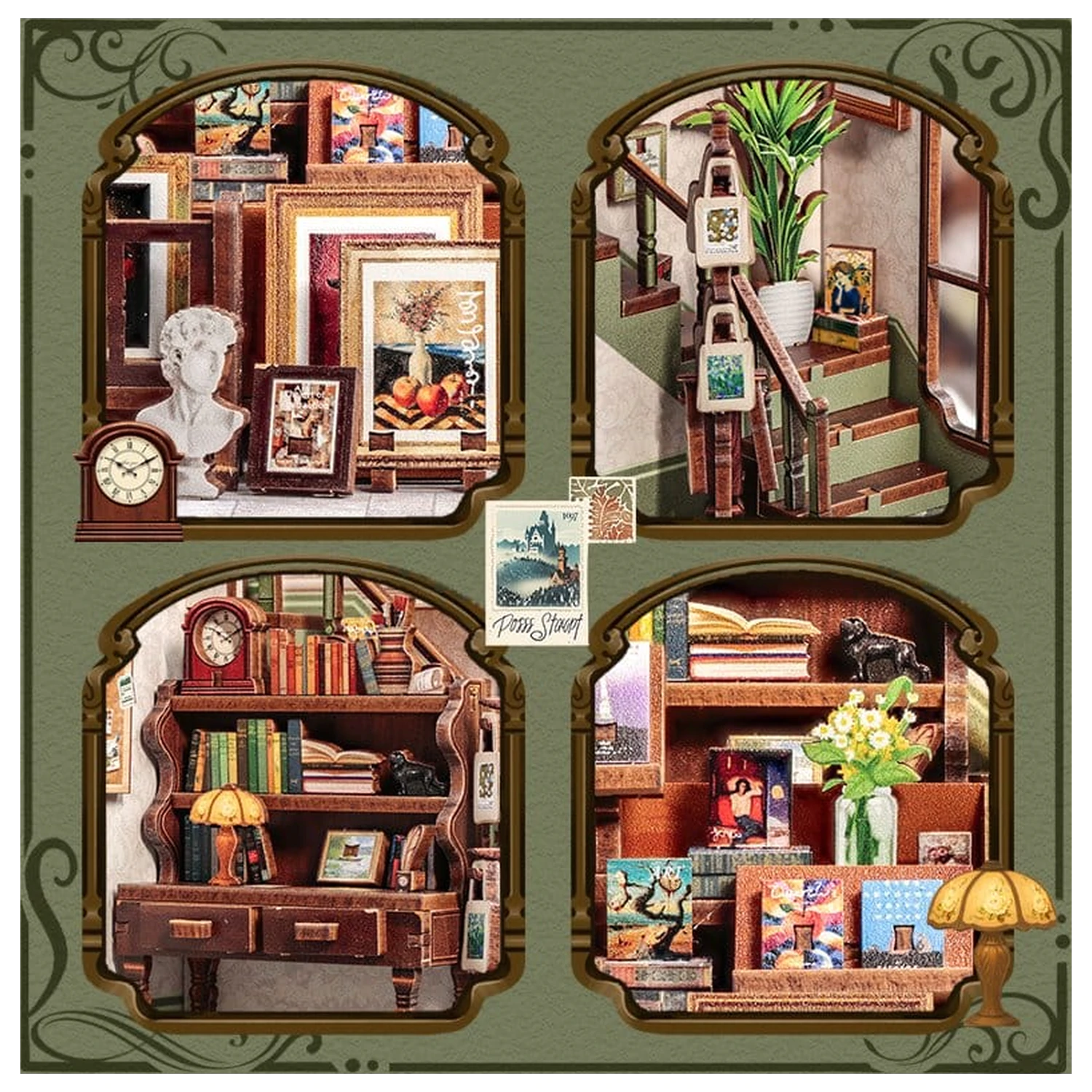 Model minijaturne kućice Kit Gallery Bookstore 20 x 16 cm fotografija proizvoda