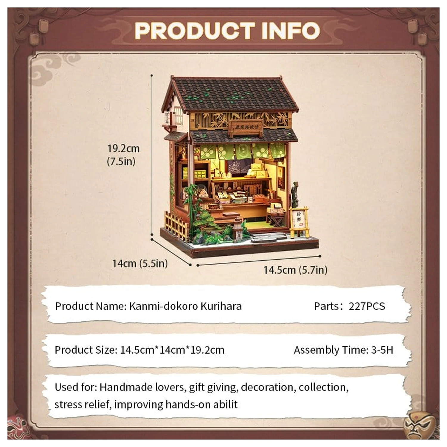 Miniaturni model kućice Set Kanmi-dokoro Kurihara 19 x 15 cm fotografija proizvoda