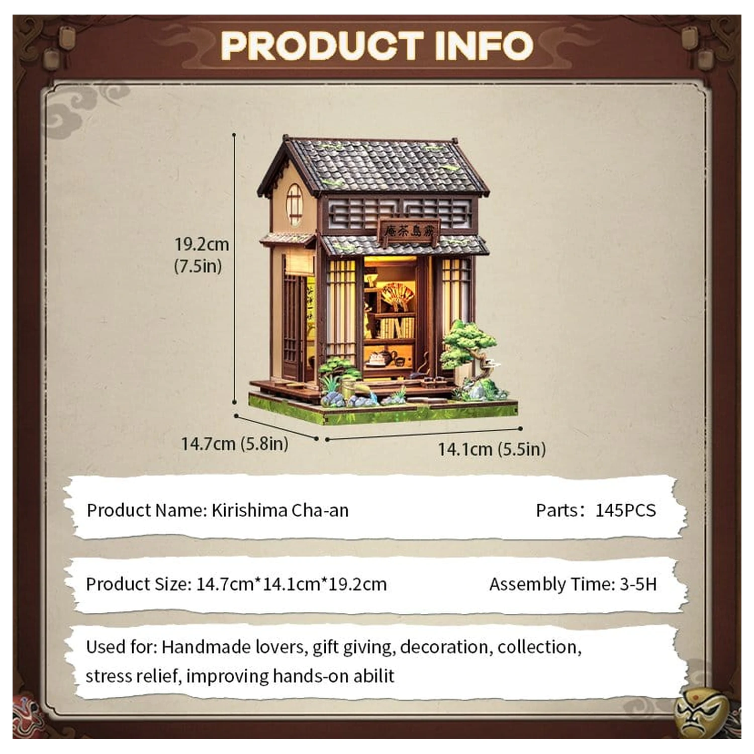 Set modela minijaturne kućice Kirishima Cha-an 19 x 14 cm fotografija proizvoda