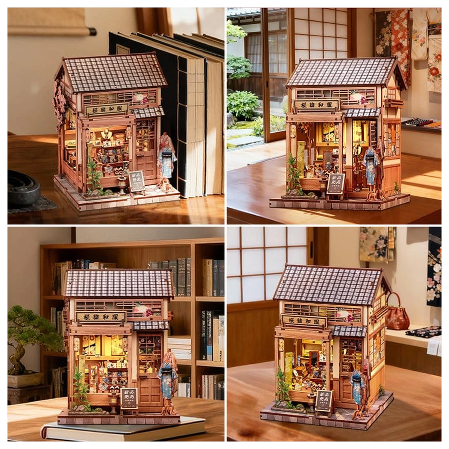 Komplet modela minijaturne kućice Sakura O Kimono Shop 19 x 14 cm fotografija proizvoda
