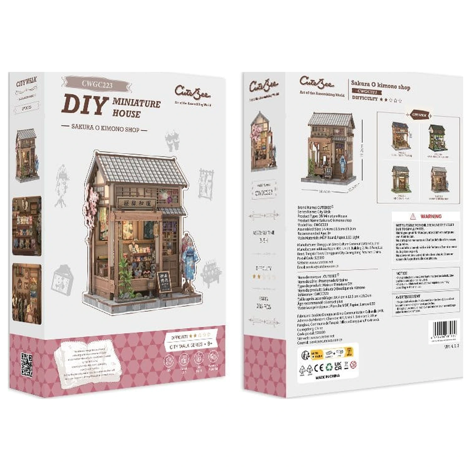 Komplet modela minijaturne kućice Sakura O Kimono Shop 19 x 14 cm fotografija proizvoda