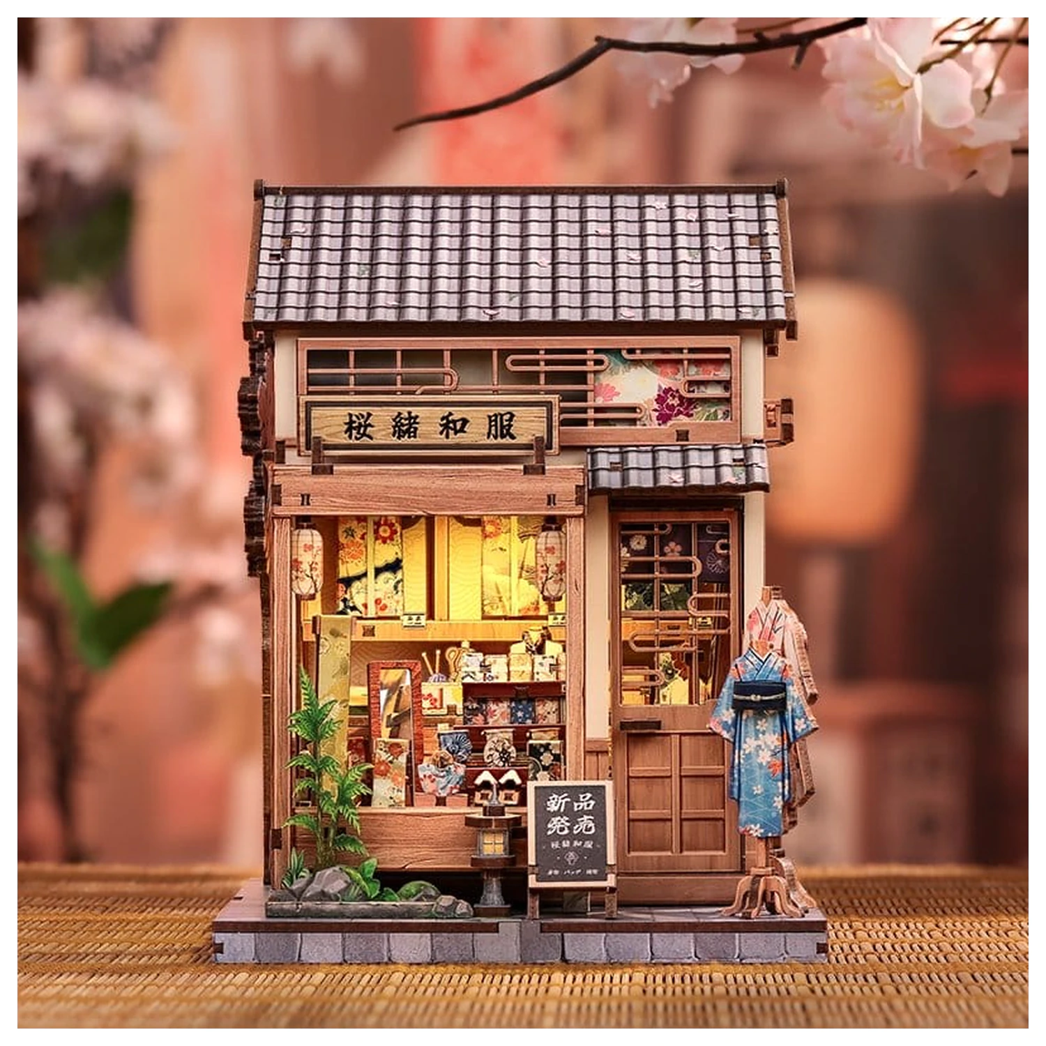 Komplet modela minijaturne kućice Sakura O Kimono Shop 19 x 14 cm fotografija proizvoda