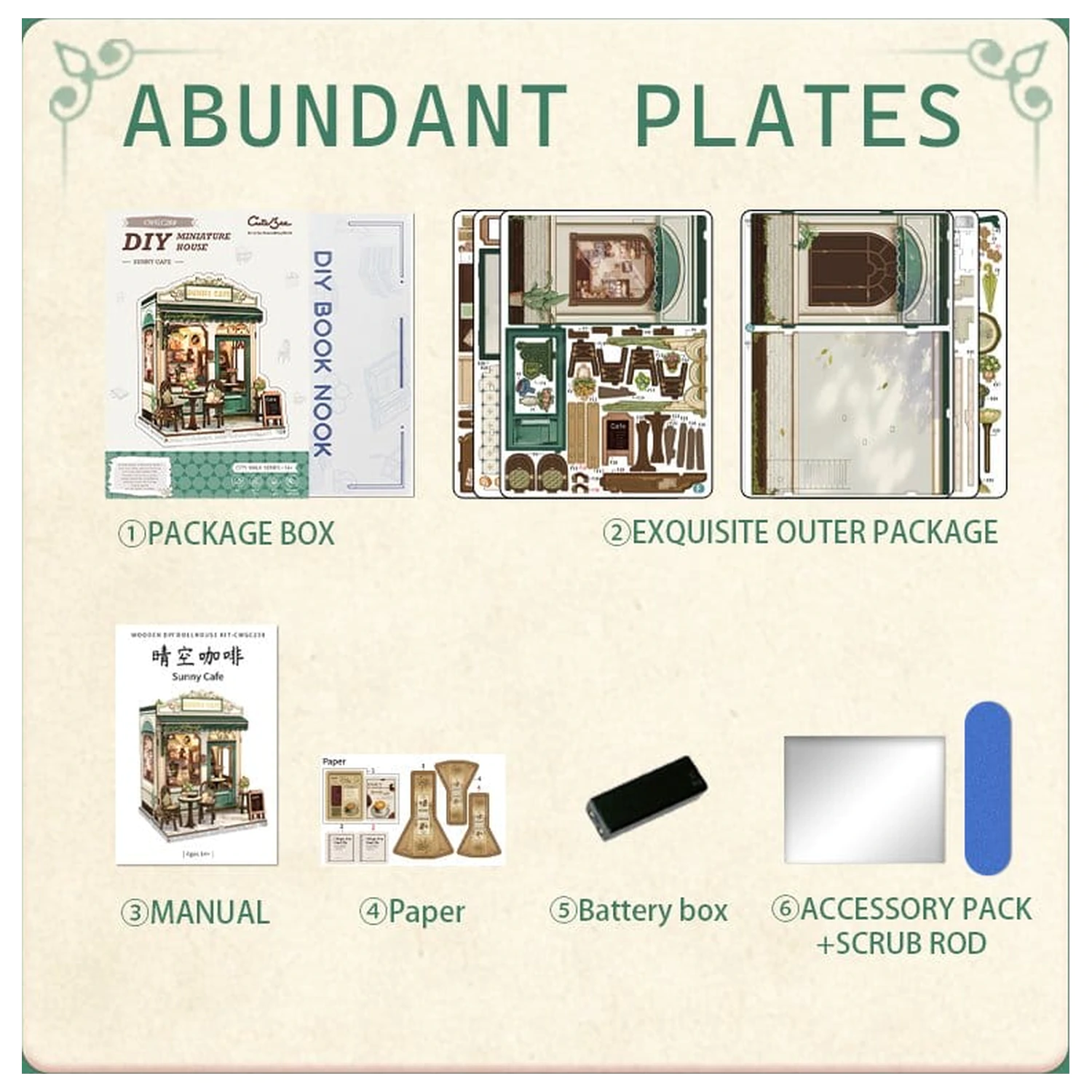 Set modela minijaturne kućice Sunny Cafe 20 x 16 cm fotografija proizvoda