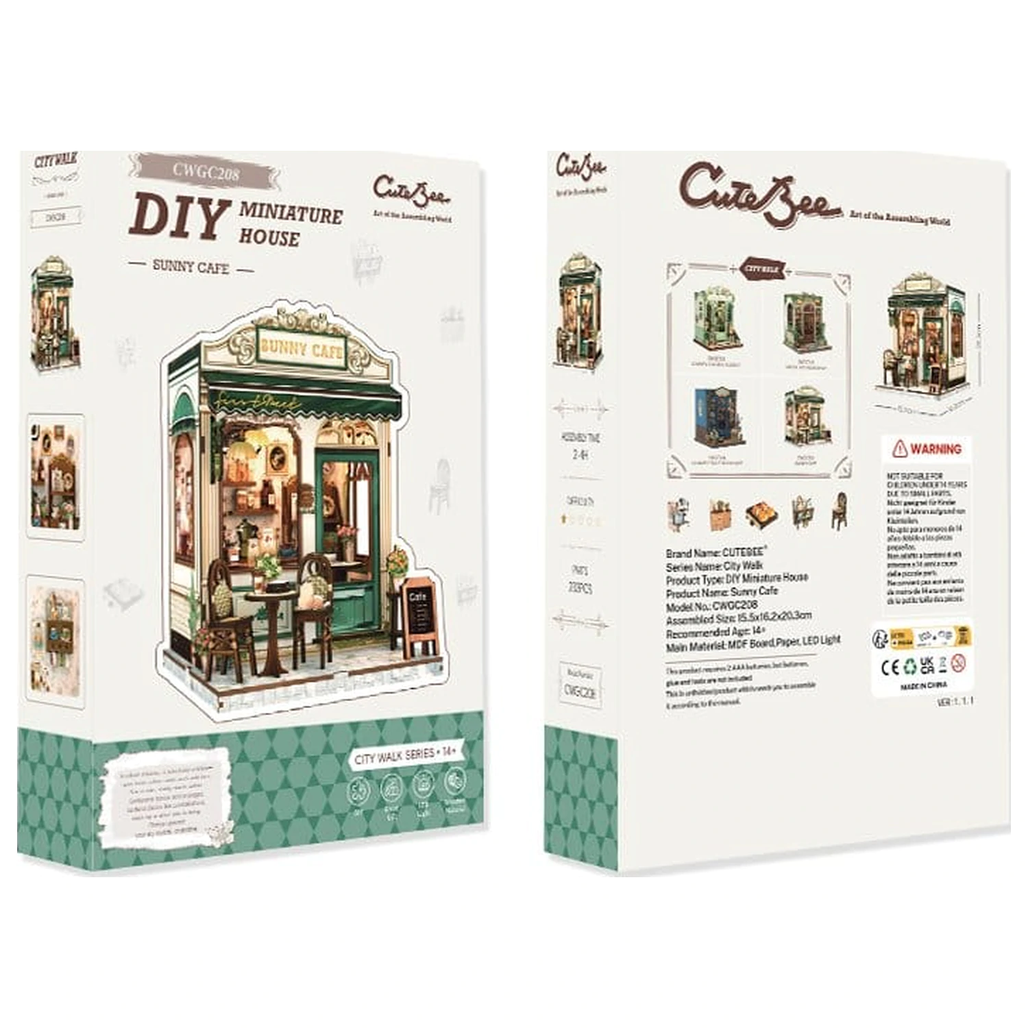 Set modela minijaturne kućice Sunny Cafe 20 x 16 cm fotografija proizvoda