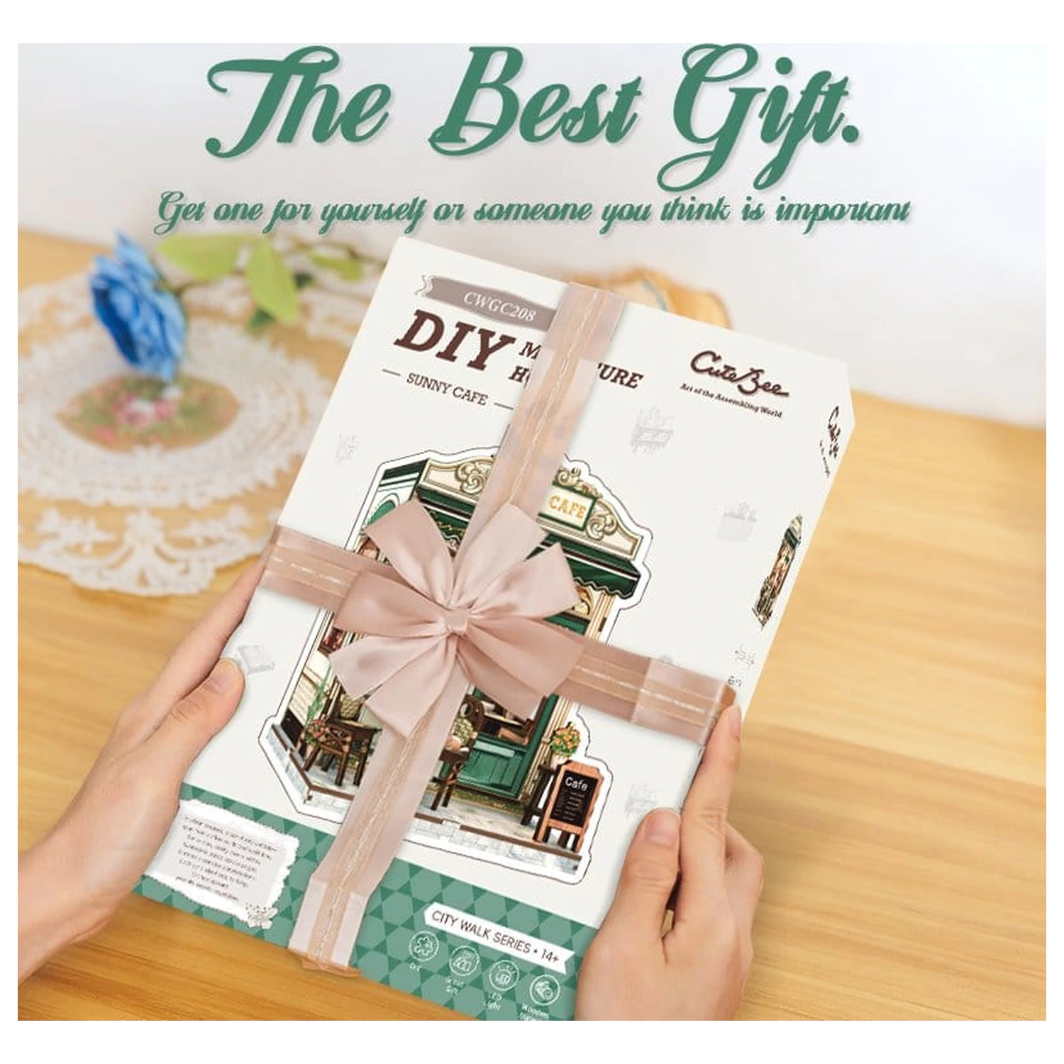 Set modela minijaturne kućice Sunny Cafe 20 x 16 cm fotografija proizvoda