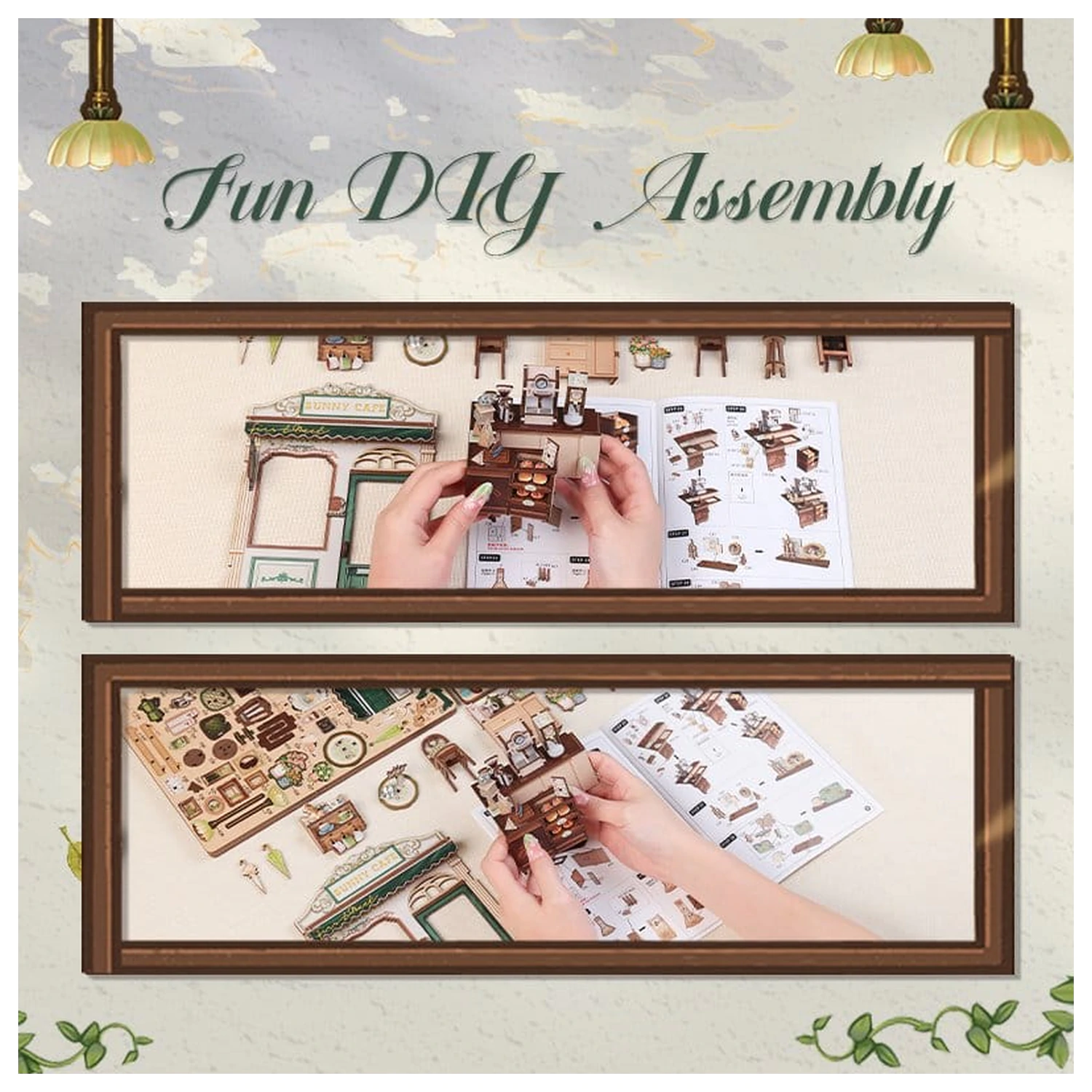 Set modela minijaturne kućice Sunny Cafe 20 x 16 cm fotografija proizvoda