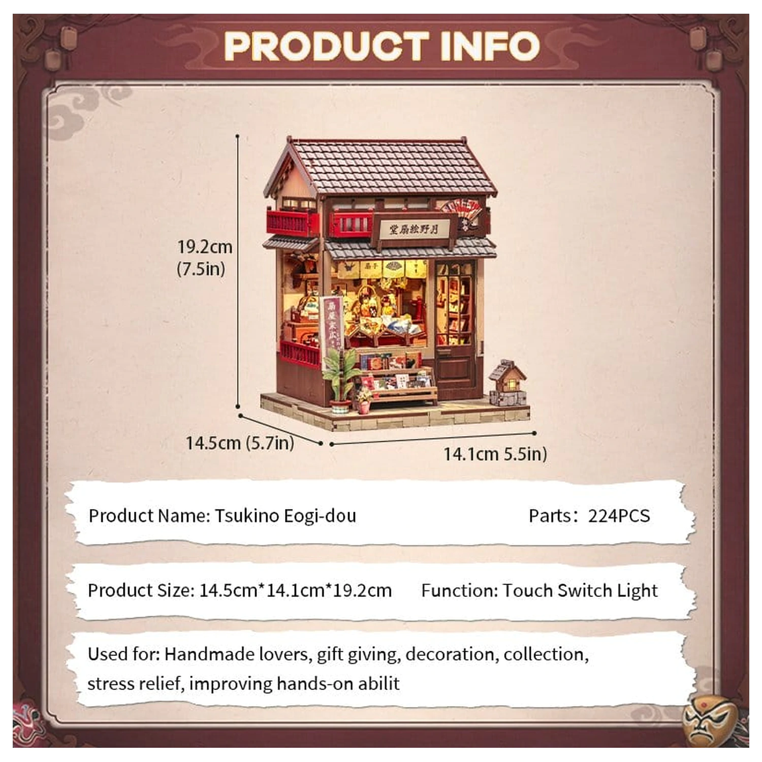 Set modela minijaturne kućice Tsukino Eogi-dou 19 x 14 cm fotografija proizvoda