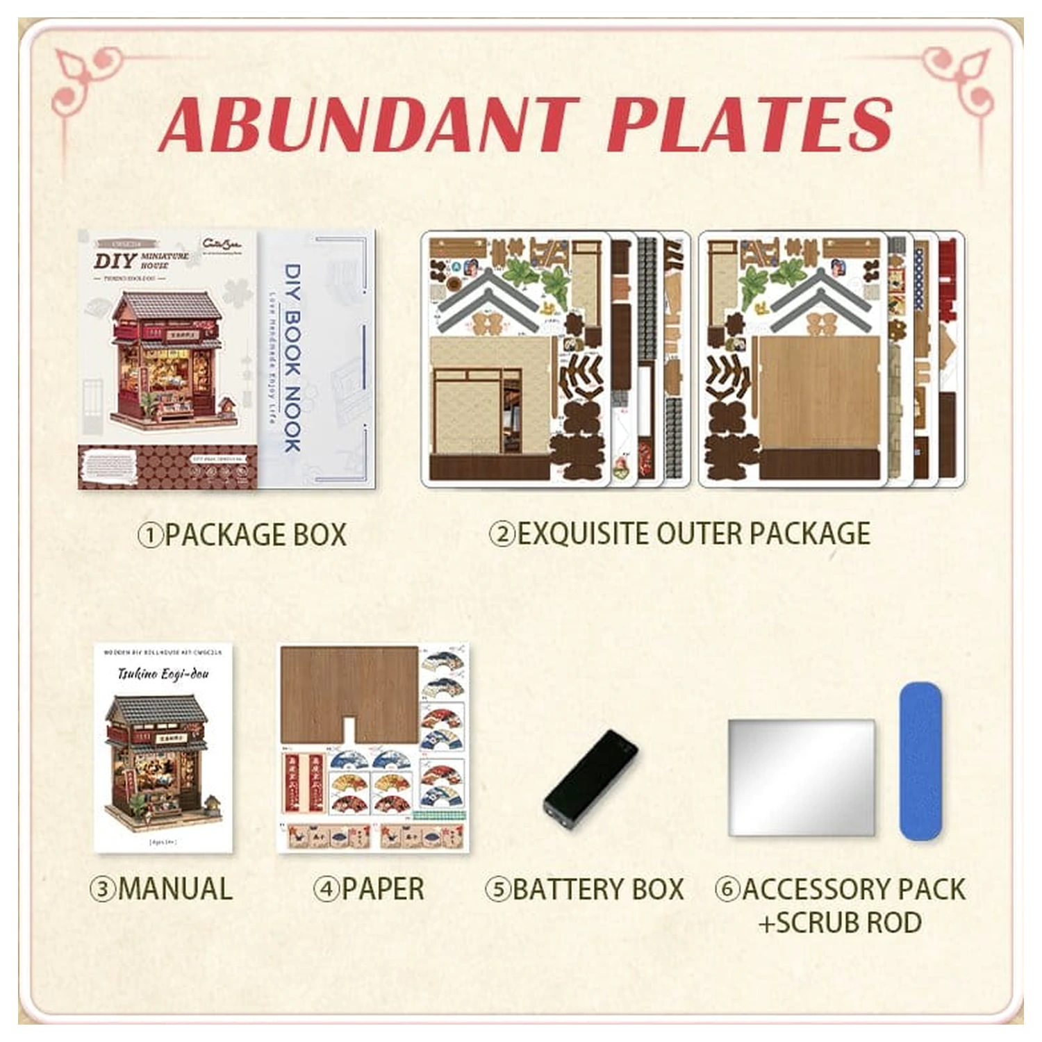 Set modela minijaturne kućice Tsukino Eogi-dou 19 x 14 cm fotografija proizvoda