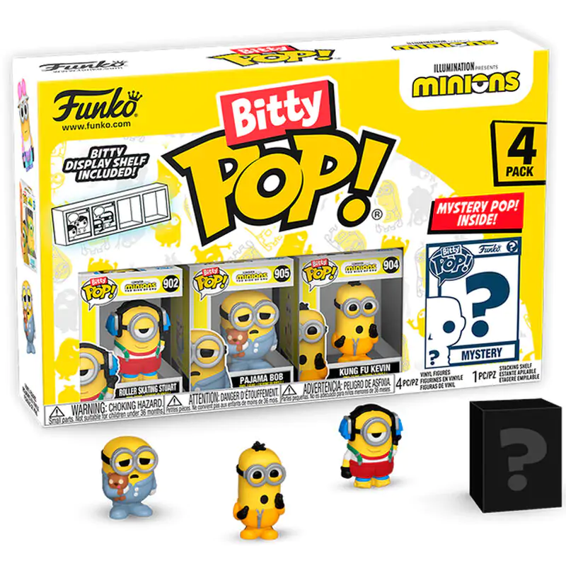 Minions Bitty Funko POP! Vinilna Figura 4-Pack Roller Skating Stuart 2,5 cm fotografija proizvoda