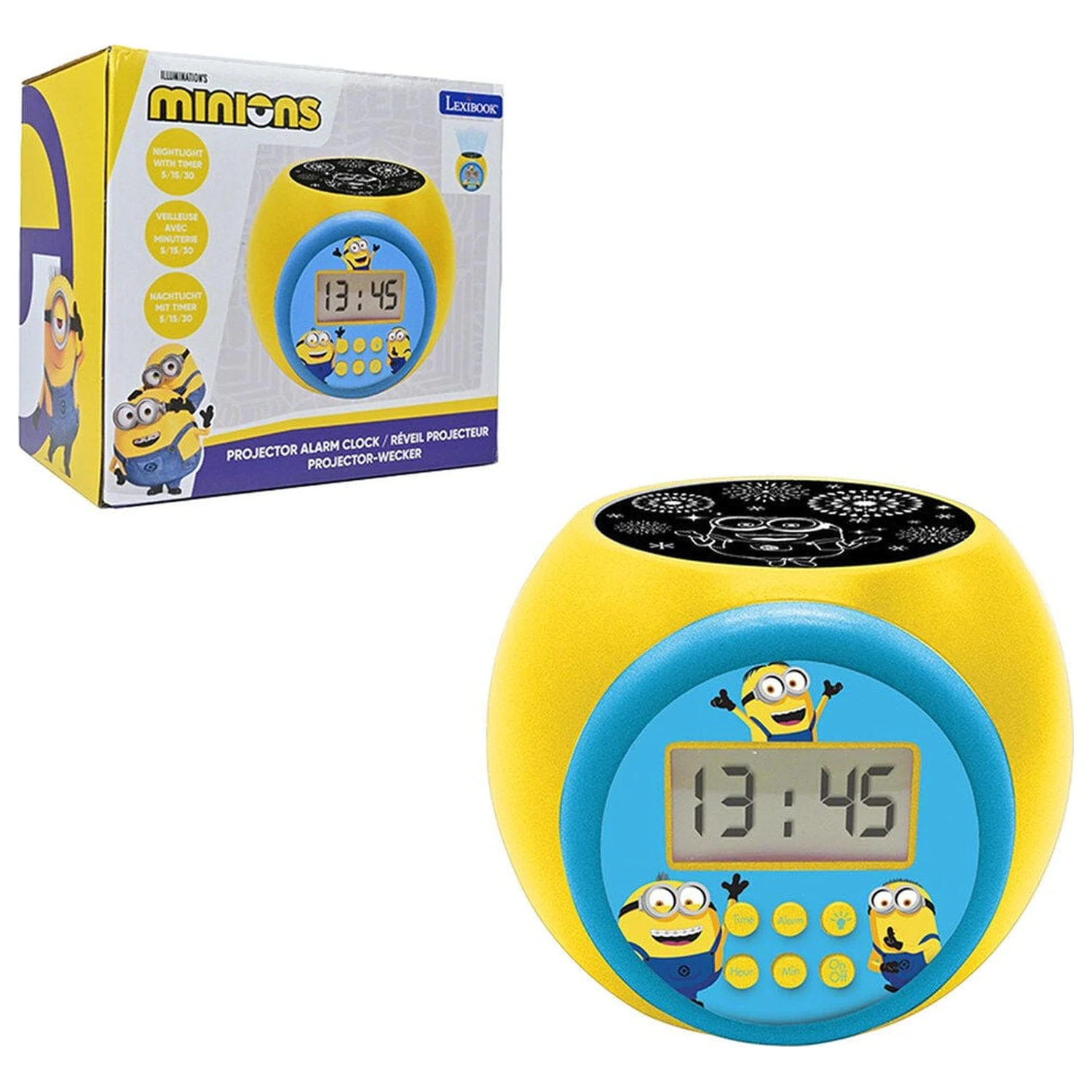 Minions budilica s projektorom fotografija proizvoda