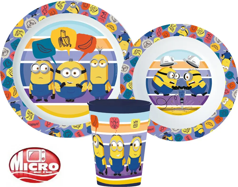 Minions Set posuđa za jelo, mikro plastični set fotografija proizvoda