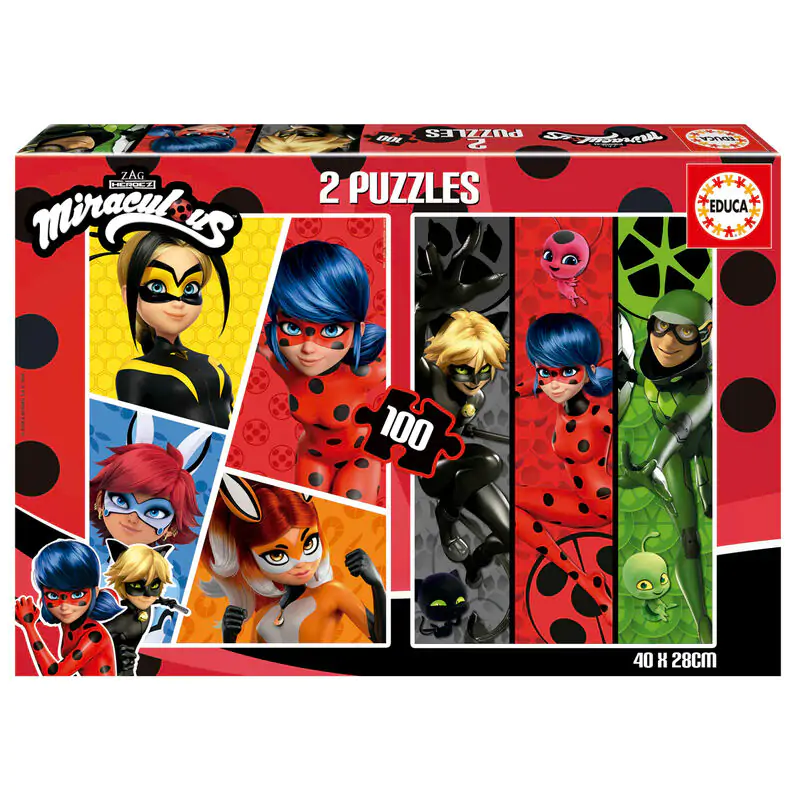 Miraculous Ladybug puzzle 2x100 komada fotografija proizvoda