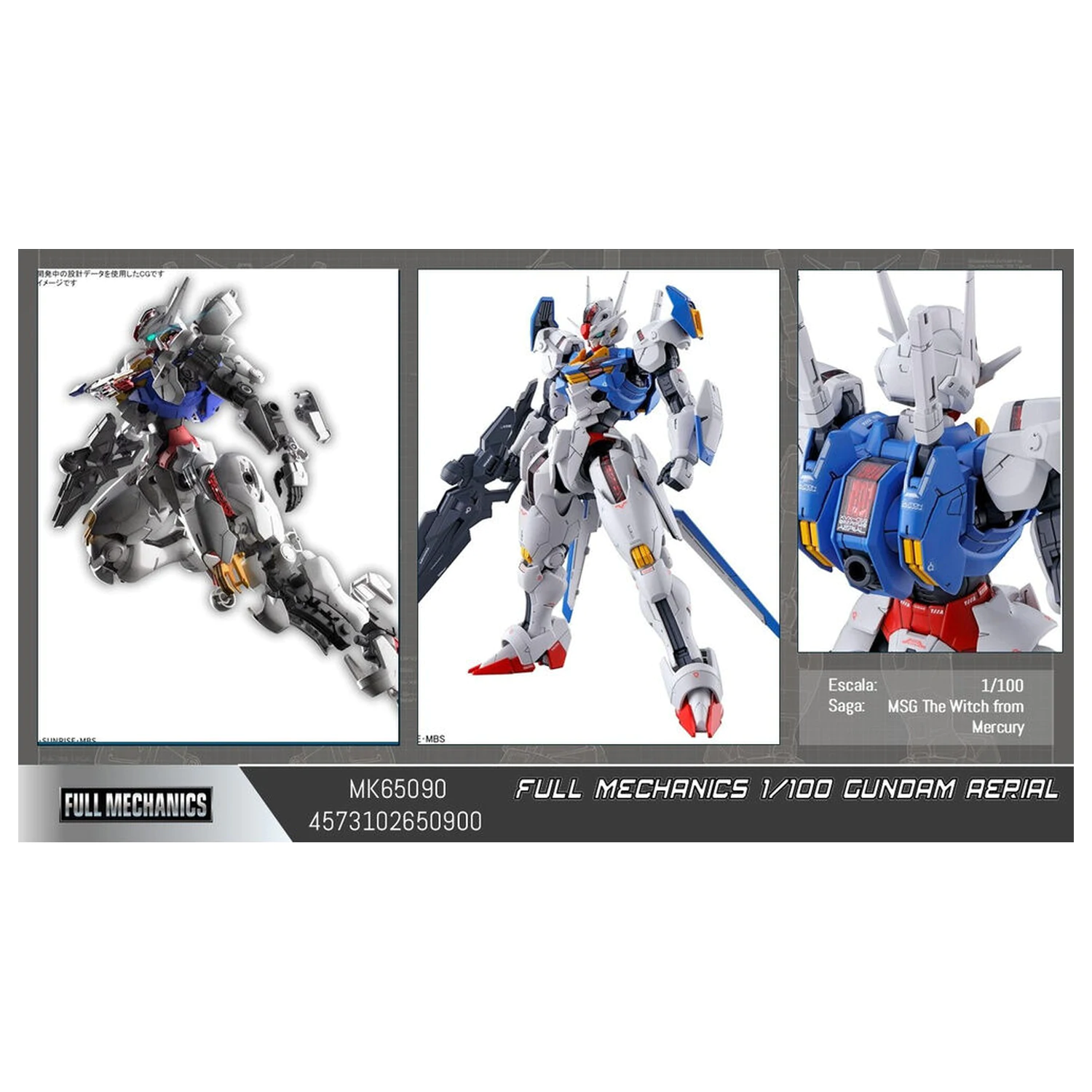 Mobile Suit Gundam Aerial Full Mechanics 1/100 komplet modela figure fotografija proizvoda