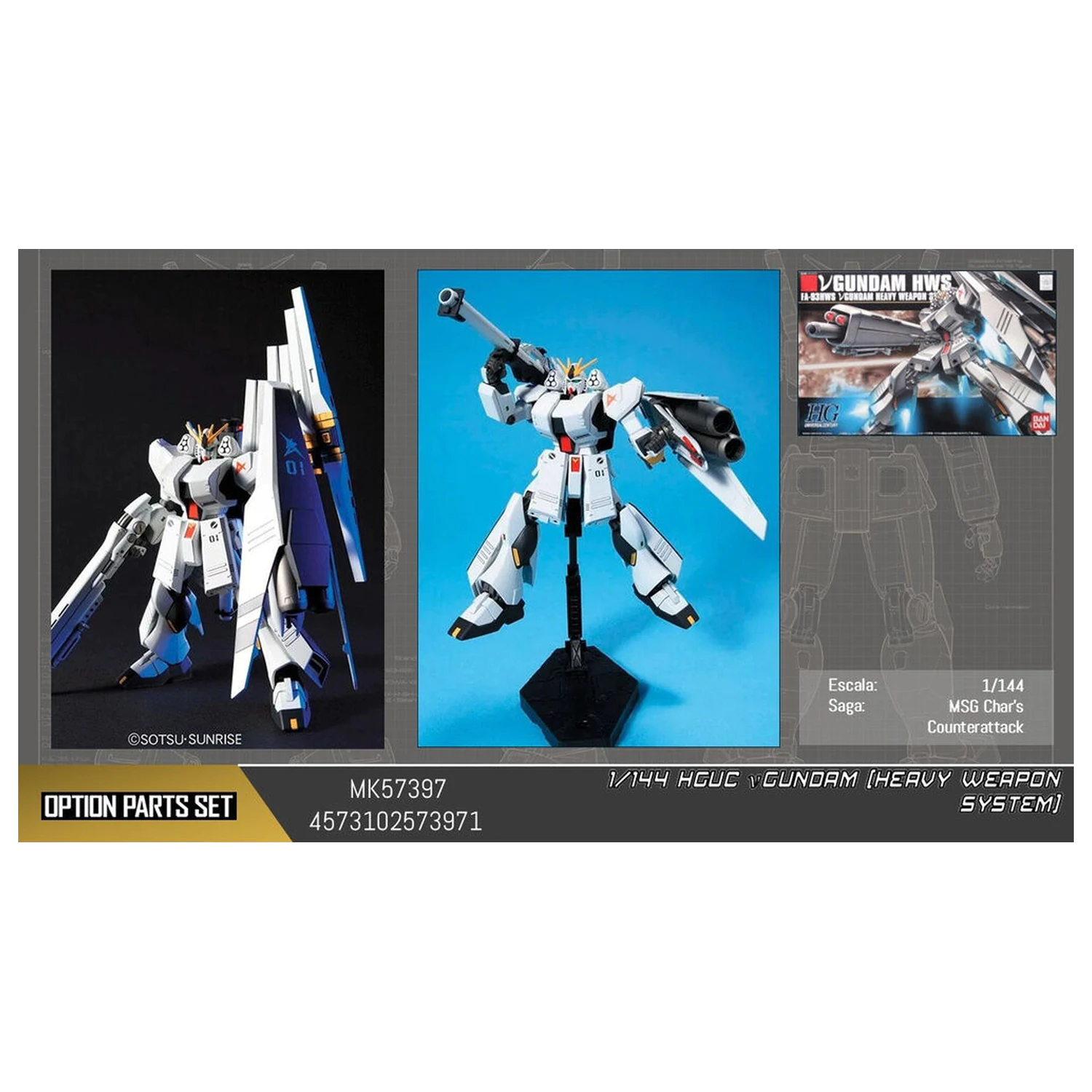 Mobile Suit Gundam HWS HGUC 1/144 v Gundam Heavy Weapon System komplet za sastavljanje modela figurice fotografija proizvoda