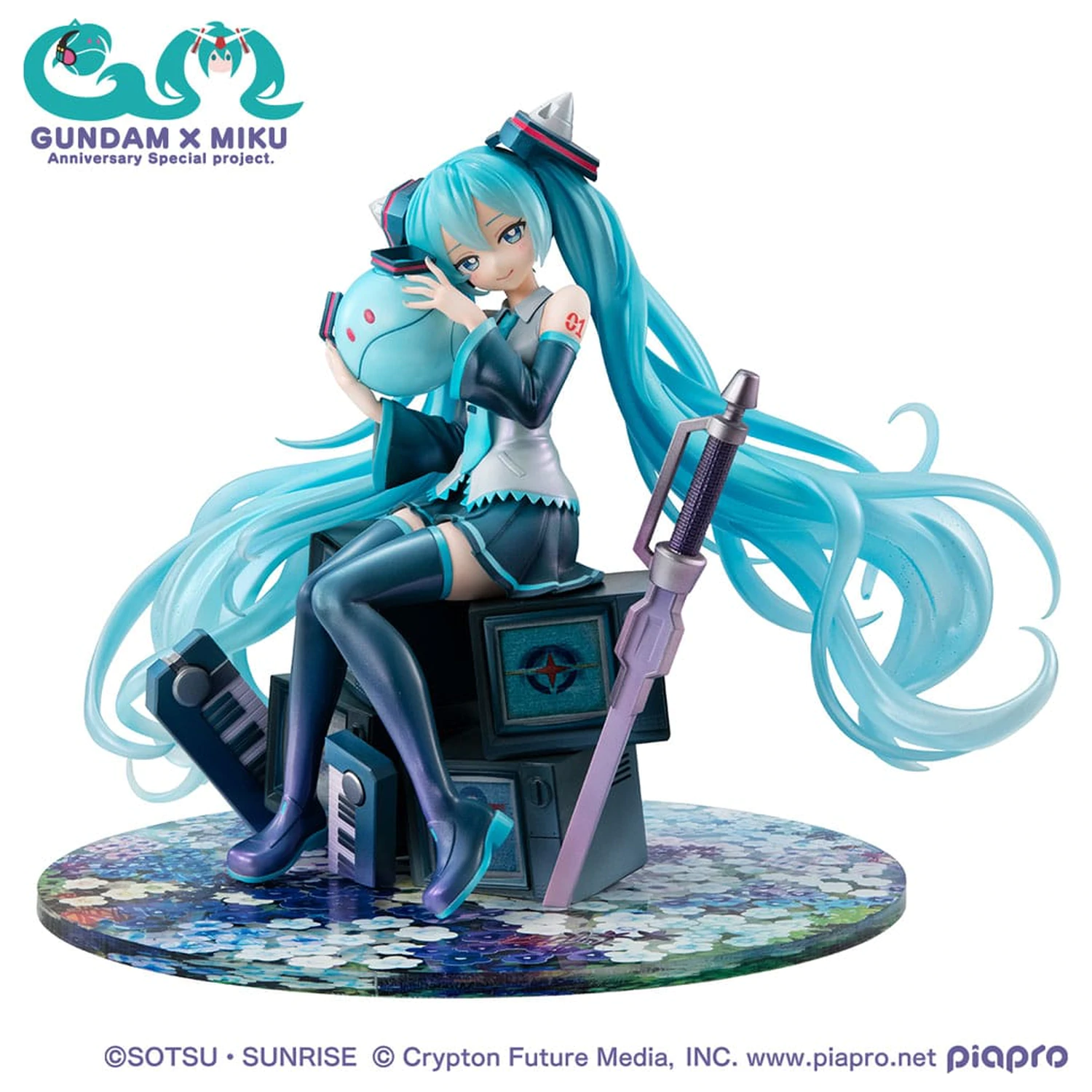 Mobile Suit Gundam x Hatsune Miku Lucrea PVC Statua Hatsune Miku x OO Gundam 45. obljetnica 17 cm fotografija proizvoda