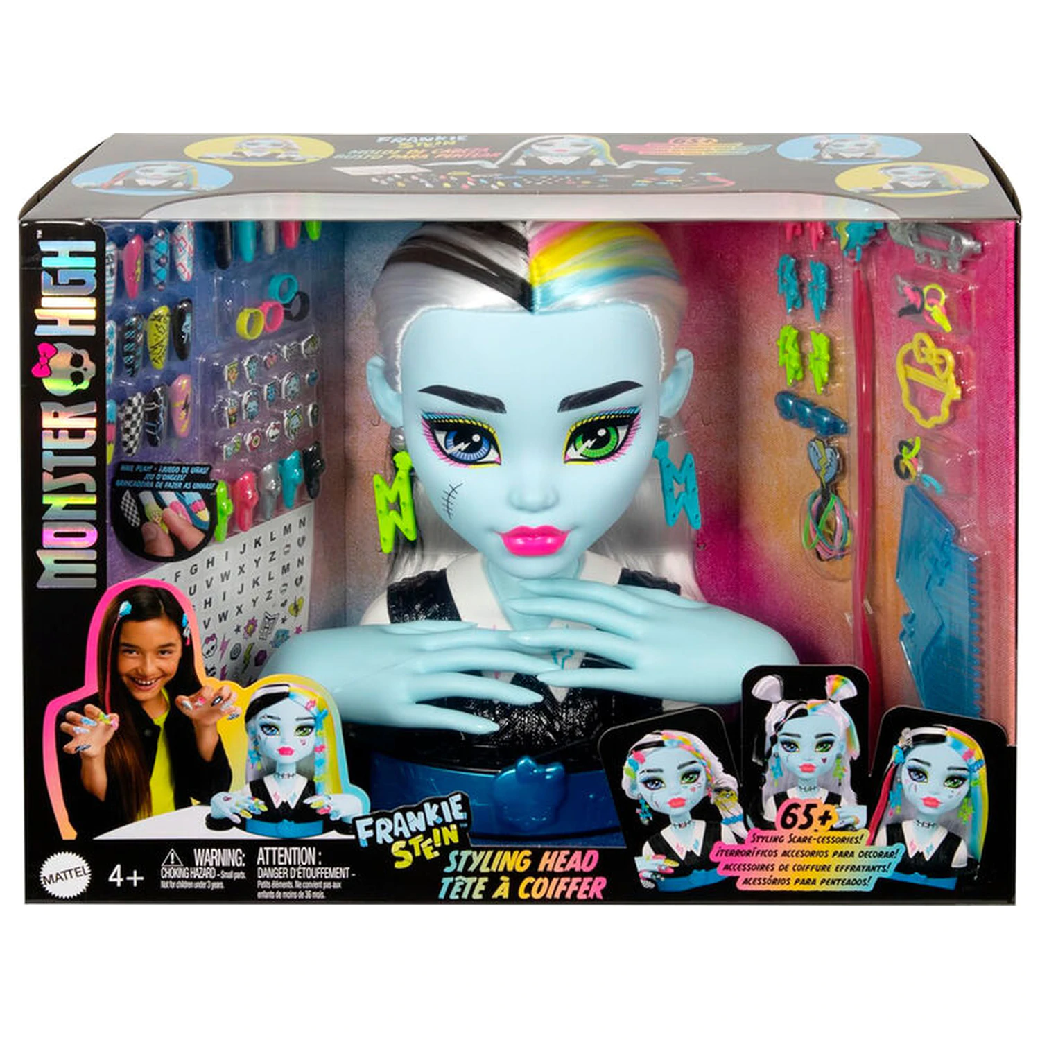 Monster High Frankie glava za stiliziranje, lutka fotografija proizvoda
