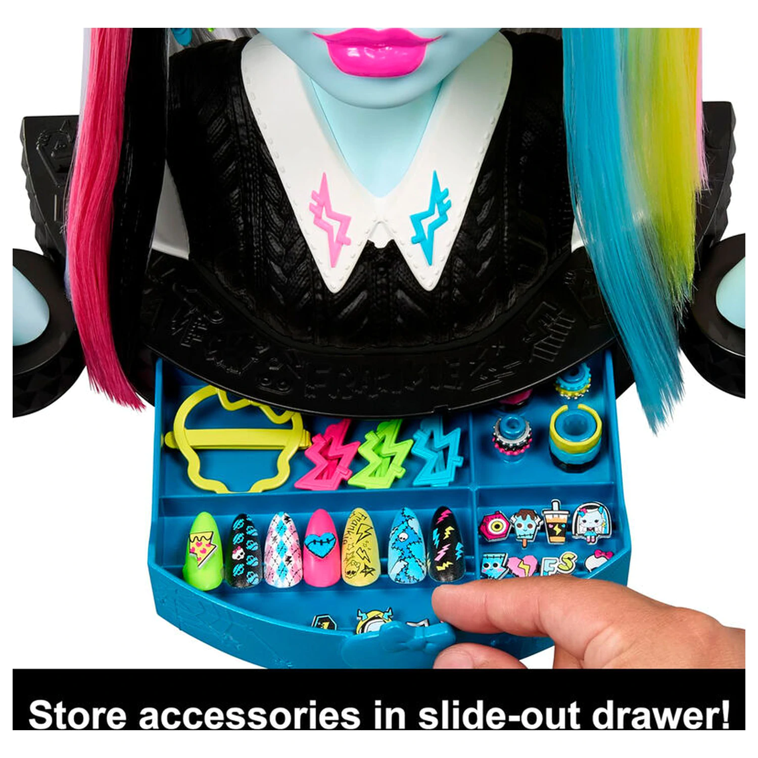Monster High Frankie glava za stiliziranje, lutka fotografija proizvoda