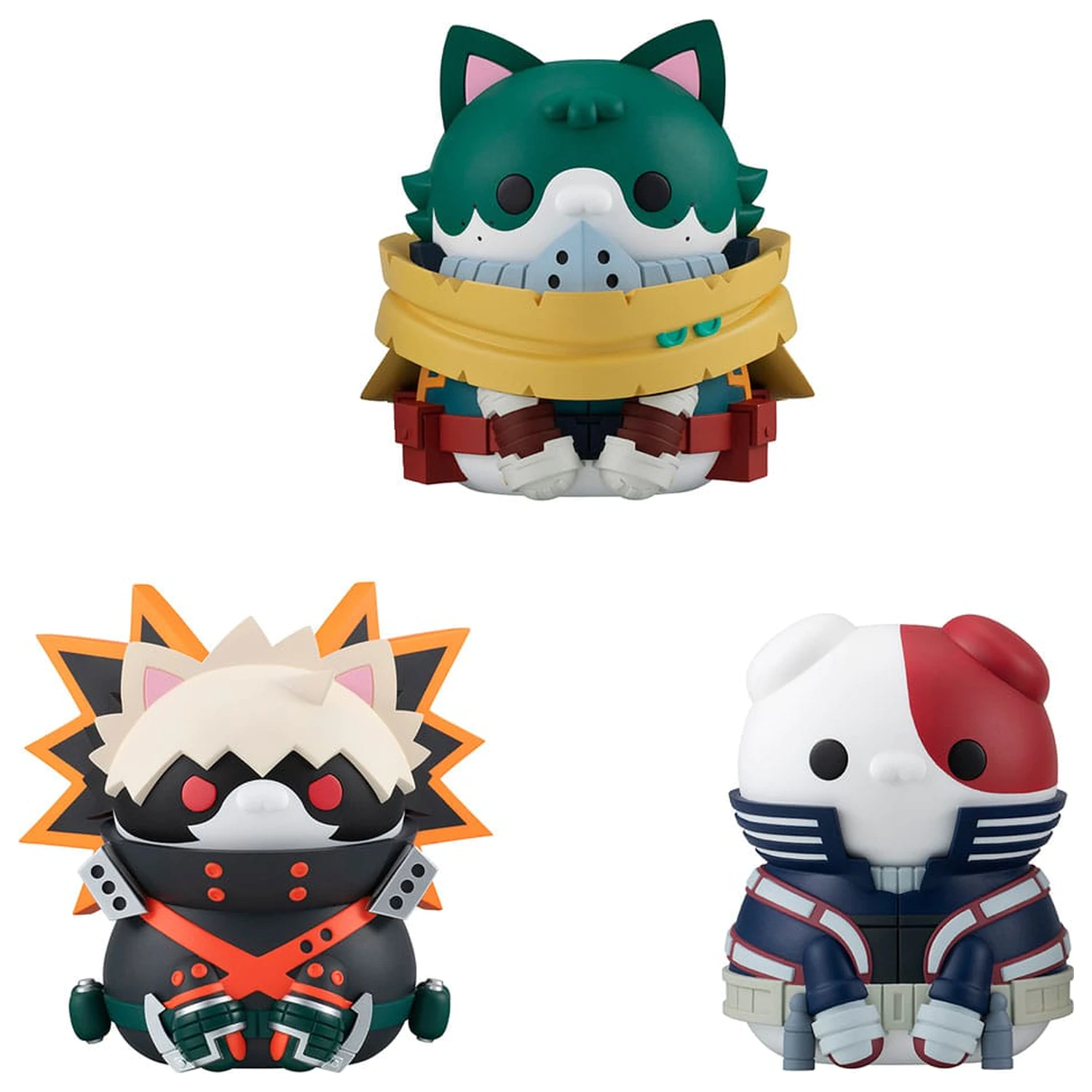 My Hero Academia Mega Cat Project Nyanto! The Big Heroaca Cats Series Trading figurica 3-paket Izuku Midoriya & Katsuki Bakugo & Shoto Todoroki 12 cm fotografija proizvoda